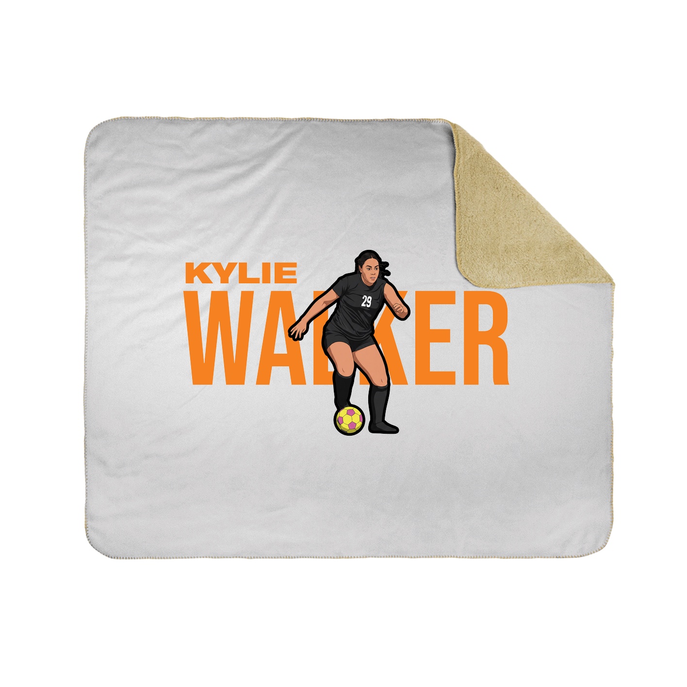 Throw Blanket — Player Name in White