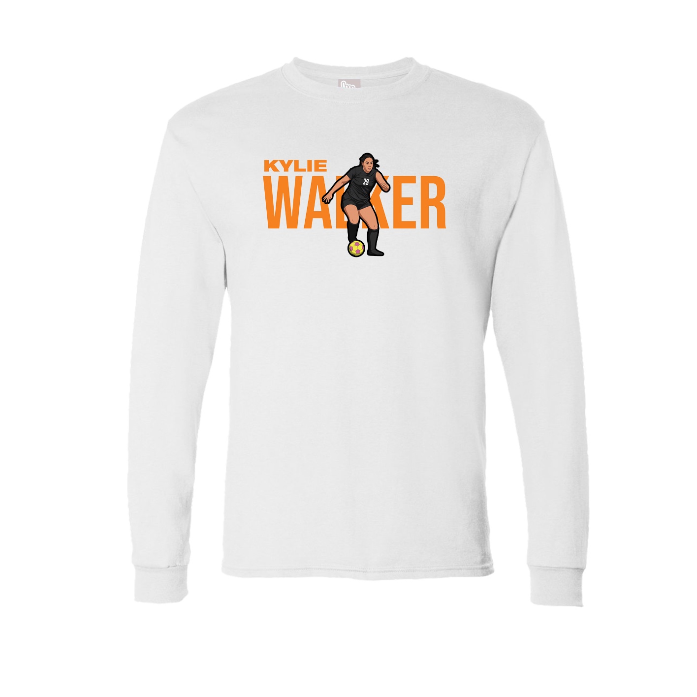 Long Sleeve Tee — Player Name in White