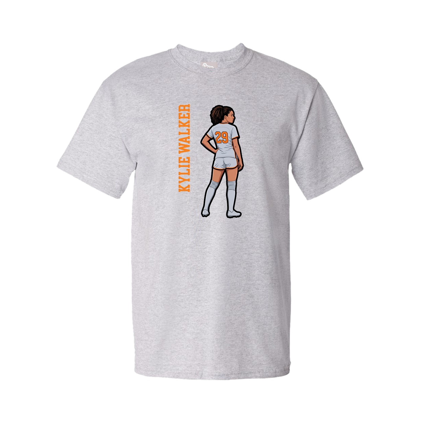 Tee — Name Vertical in Grey
