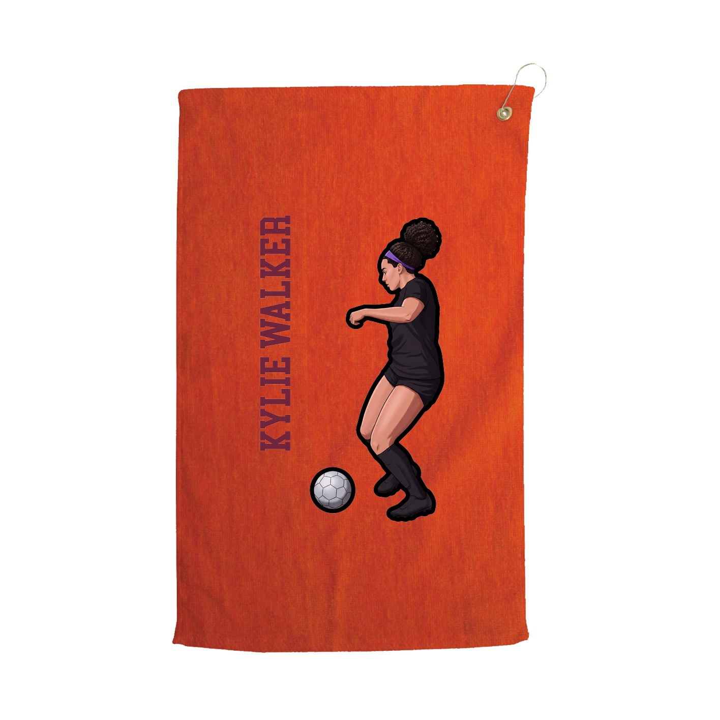 Golf Towel — Name Vertical in Orange