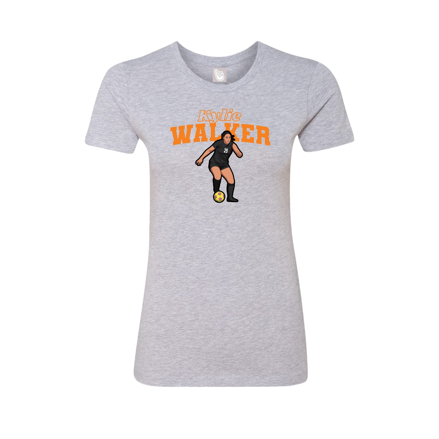 Fitted Women's Tee — Name Arch in Grey