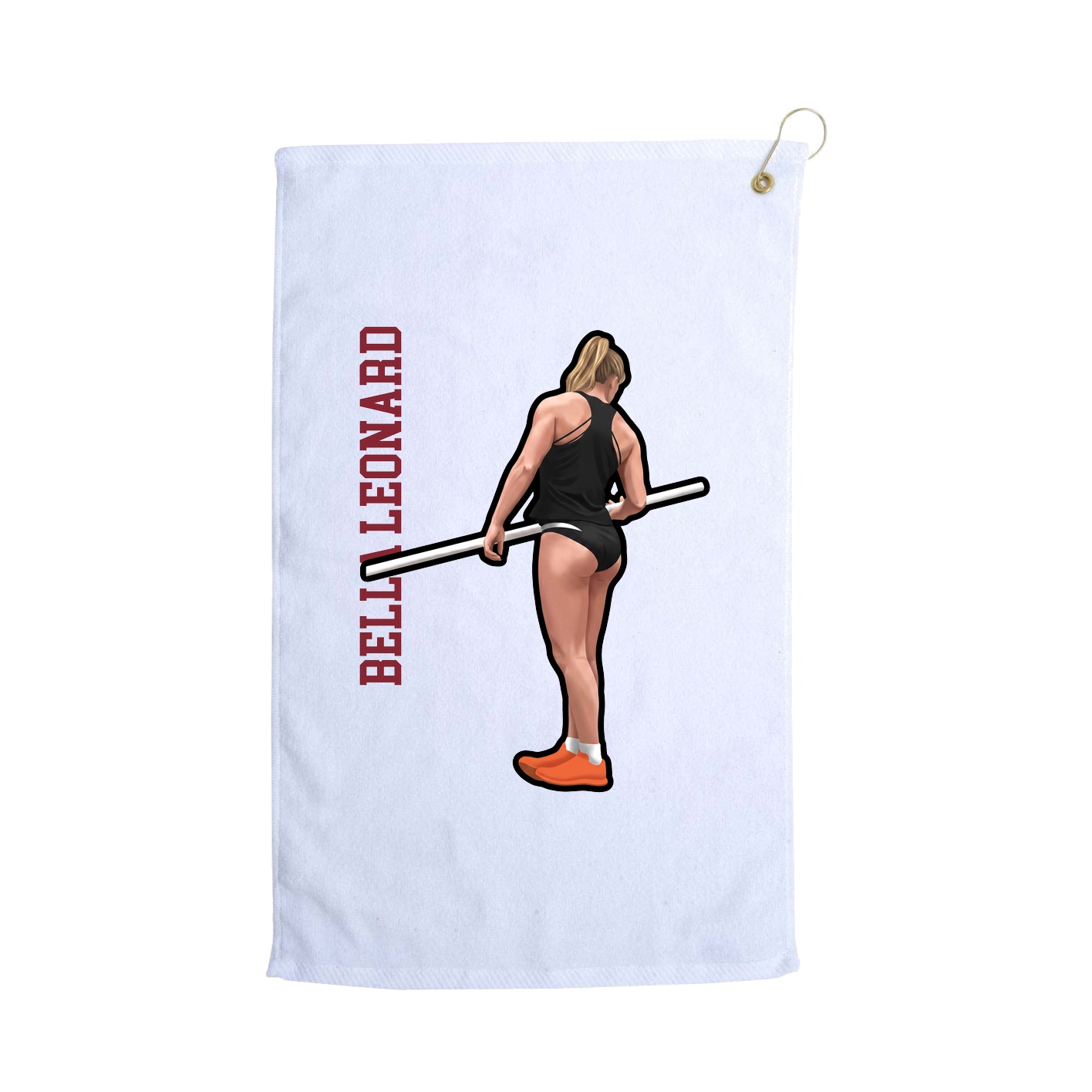 Golf Towel — Name Vertical in White