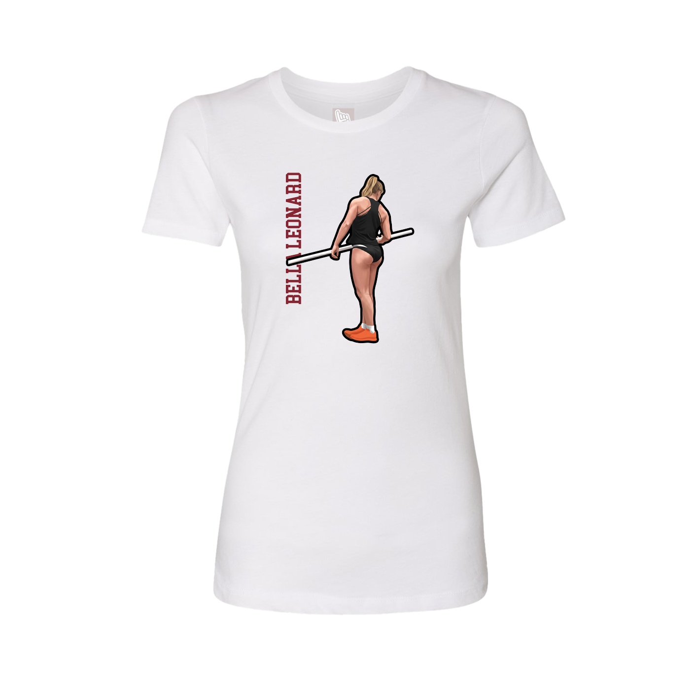Womens Tee — Name Vertical in White