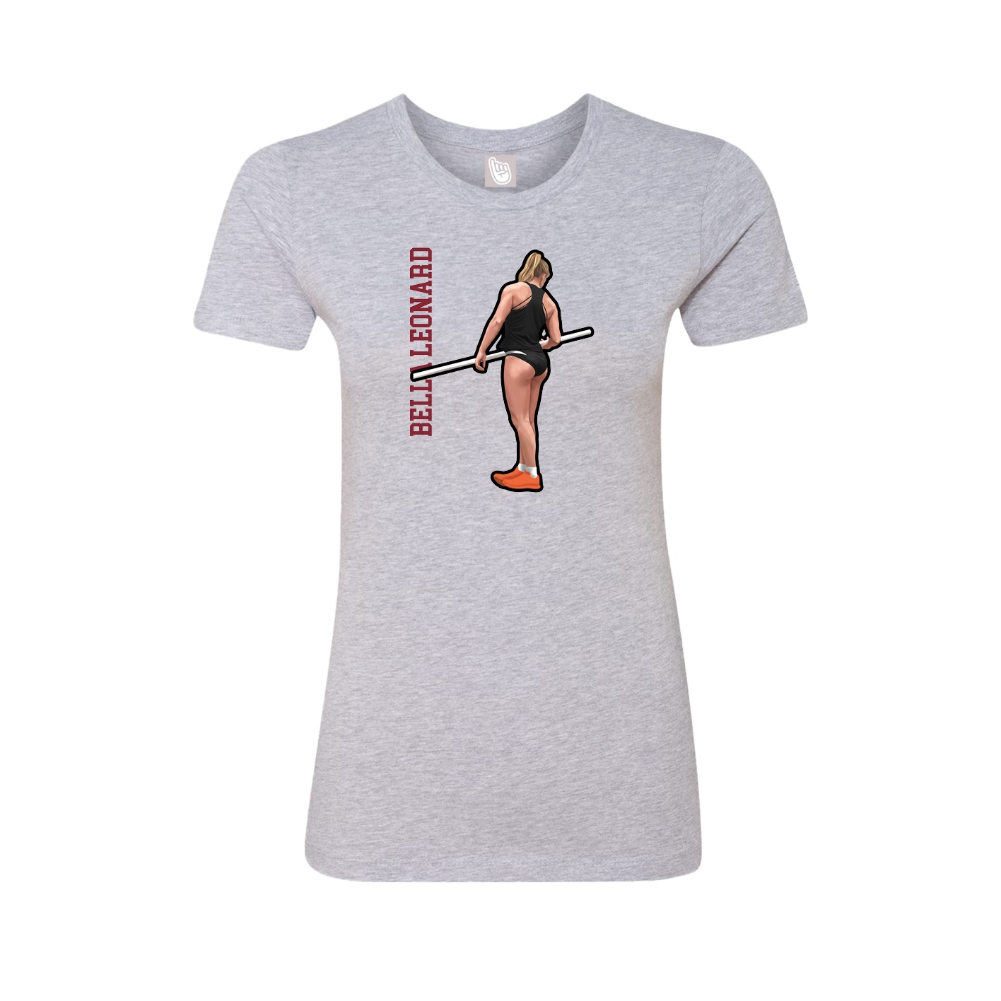 Womens Tee — Name Vertical in Grey