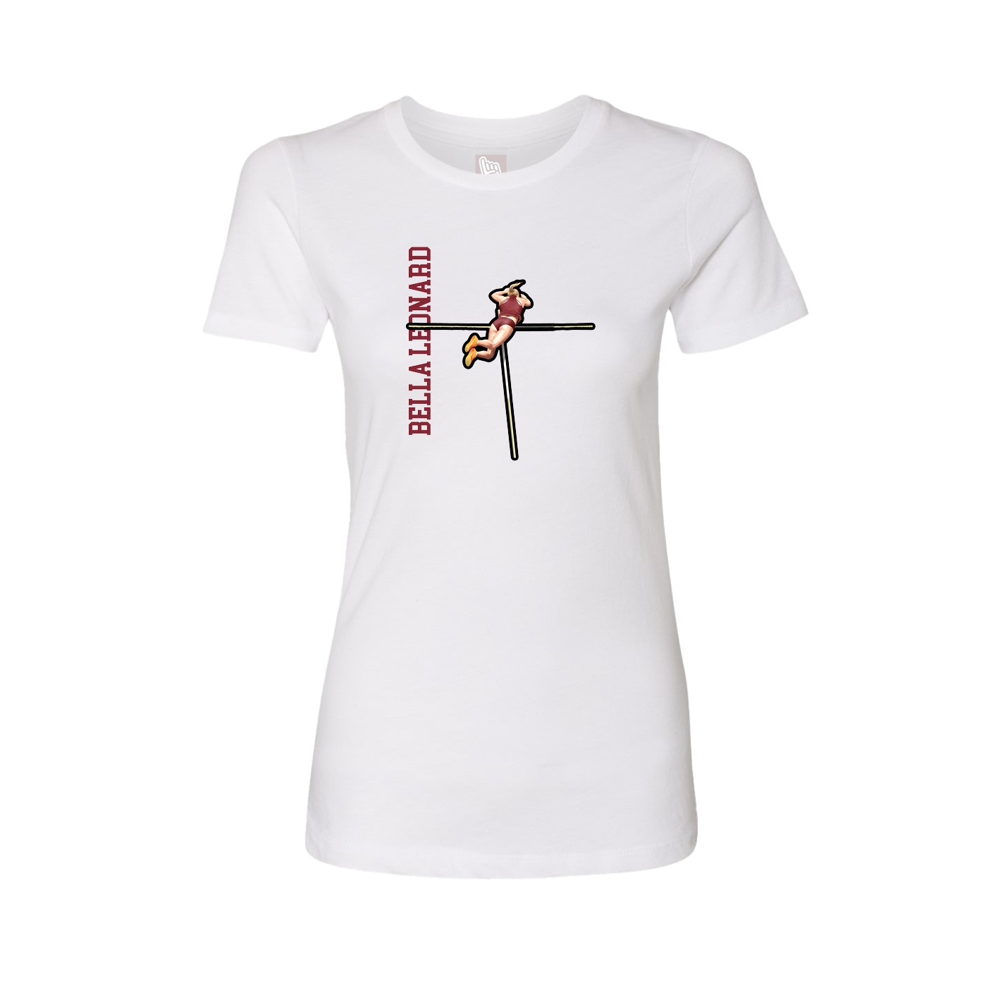Womens Tee — Name Vertical in White