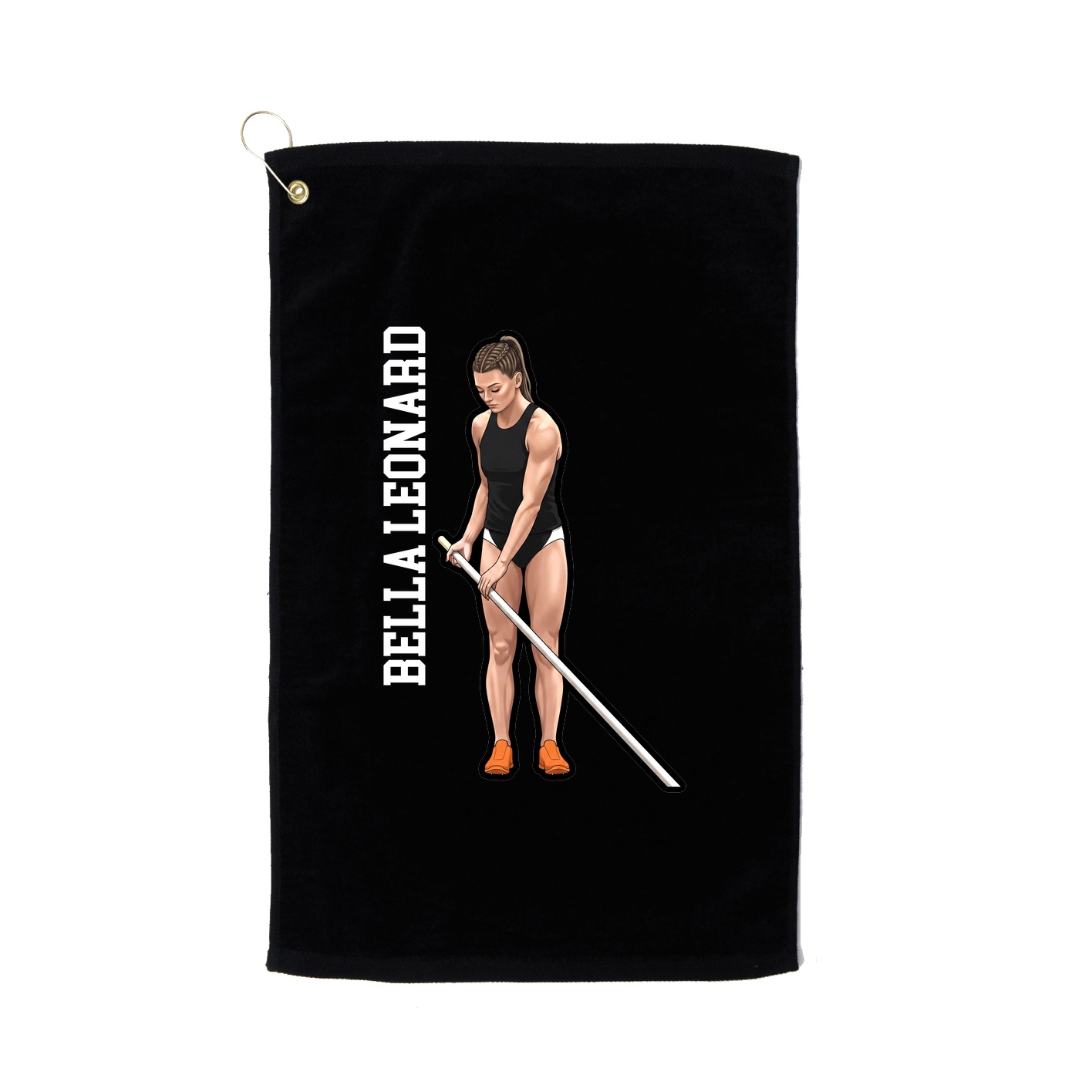 Golf Towel — Name Vertical in Black