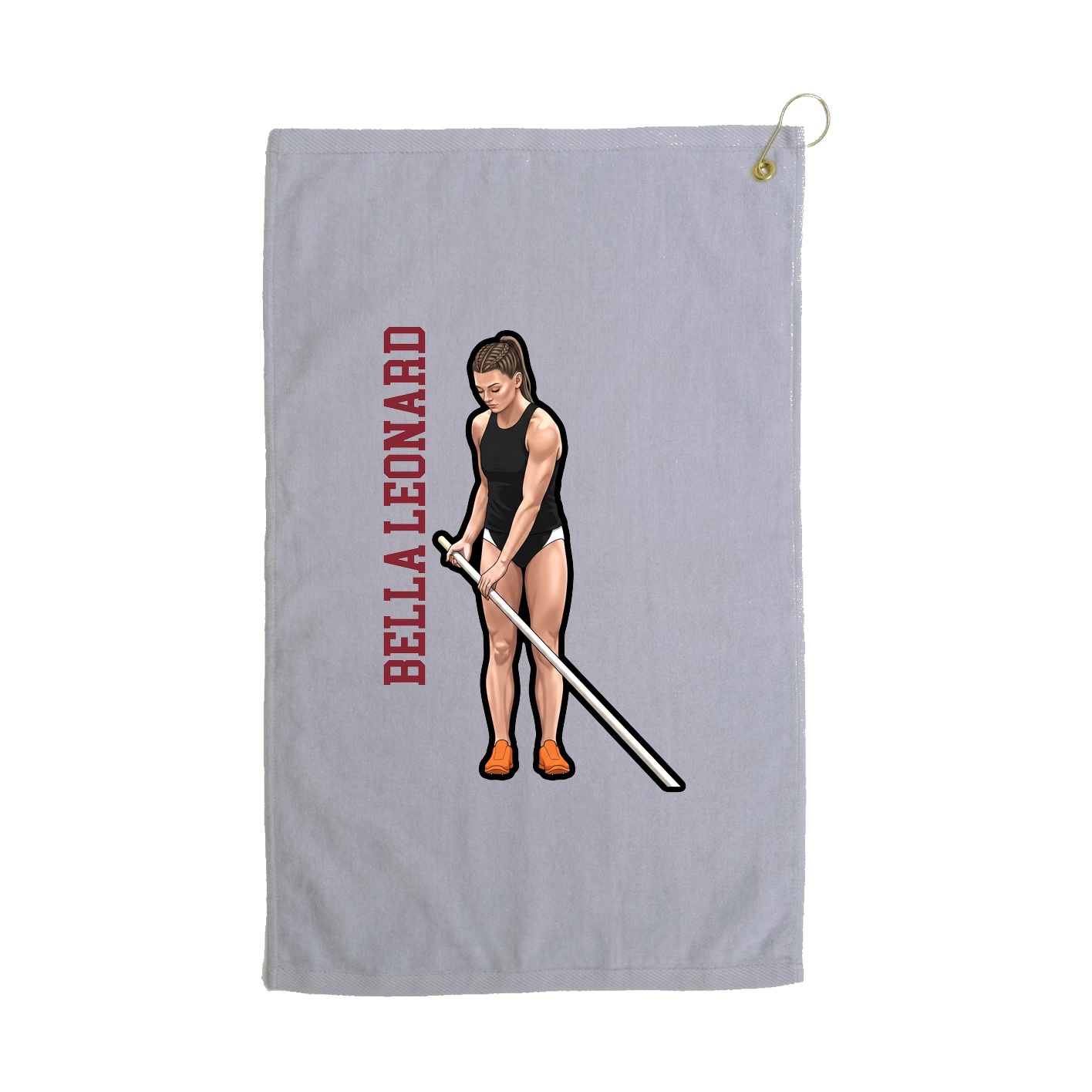 Golf Towel — Name Vertical in Grey