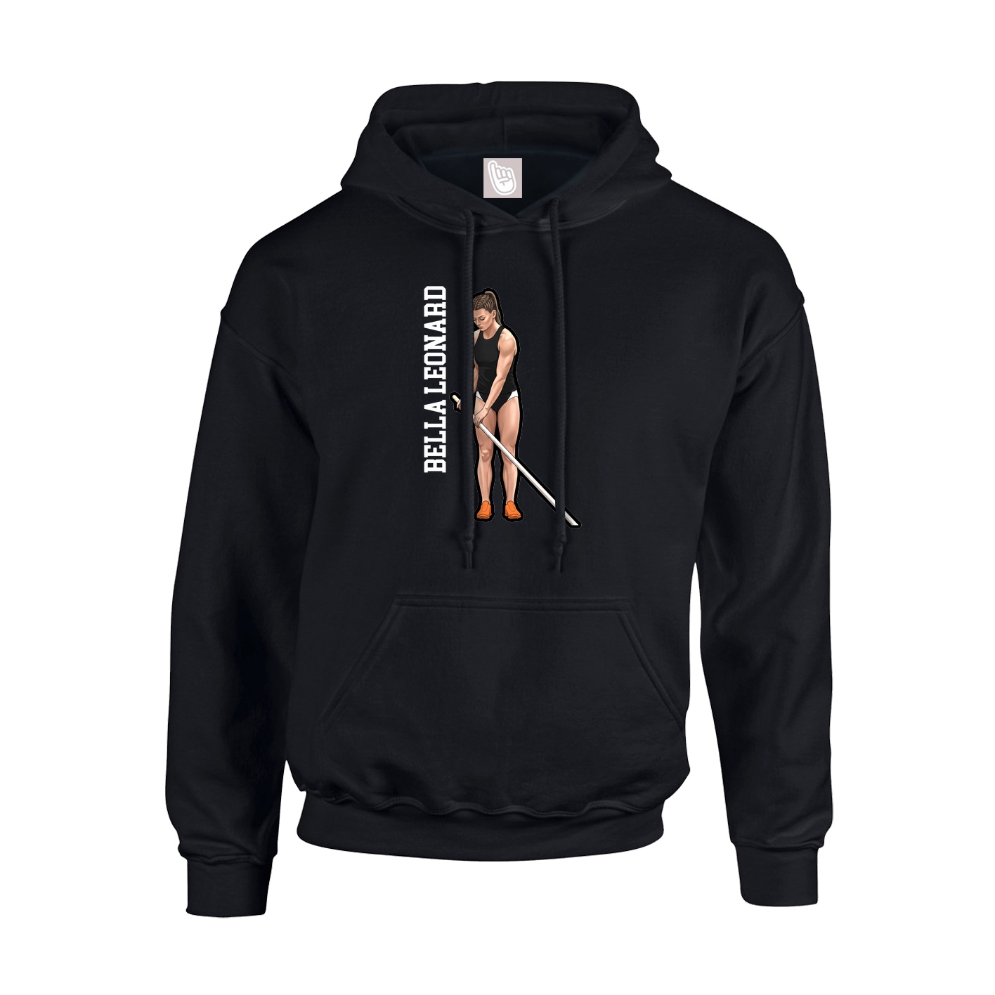 Hoodie — Name Vertical in Black