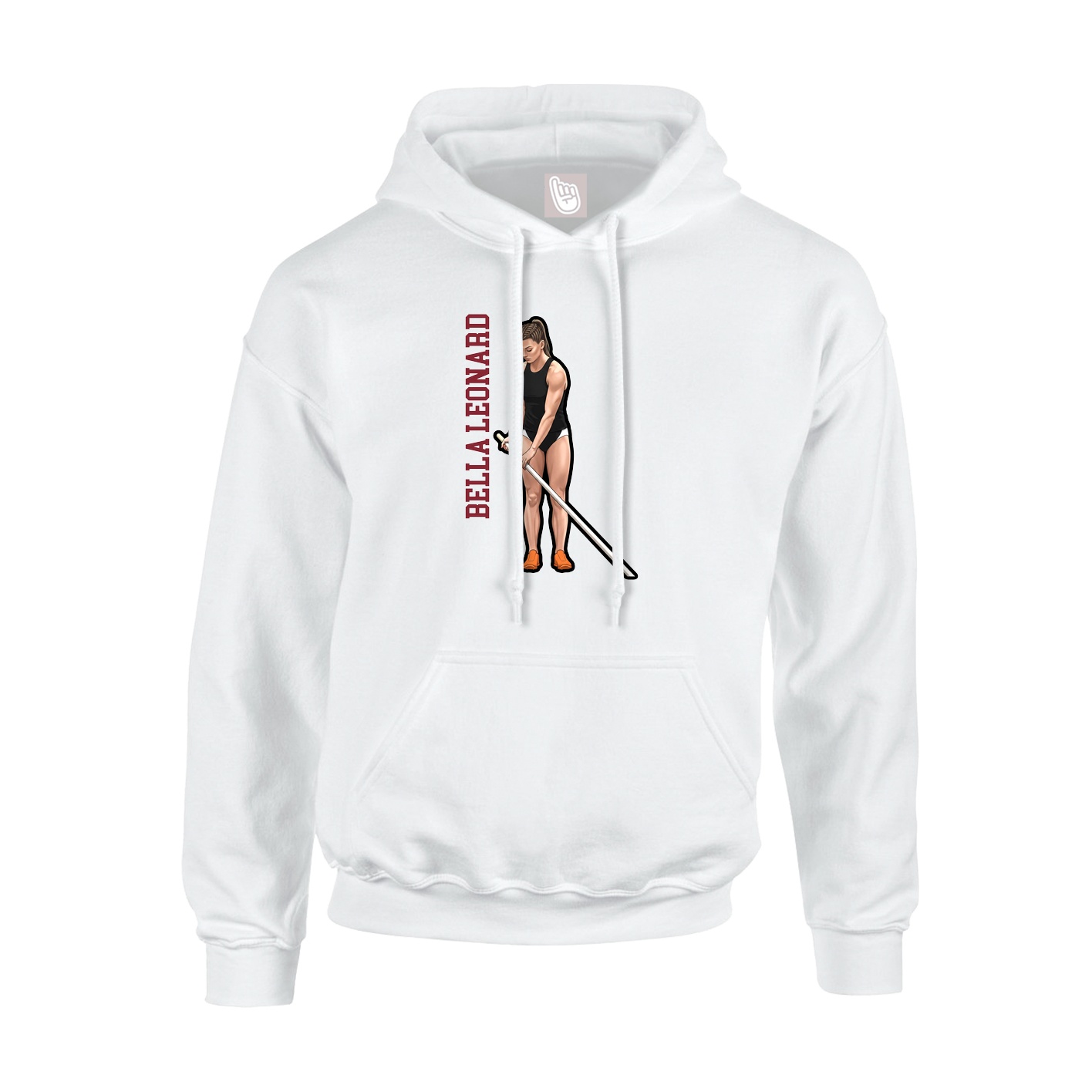 Youth Hoodie — Name Vertical in White