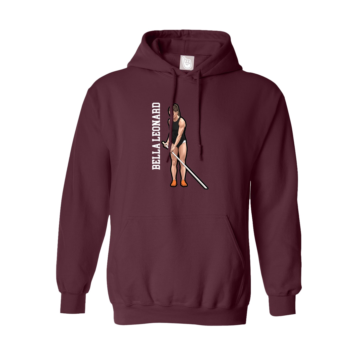 Youth Hoodie — Name Vertical in Maroon