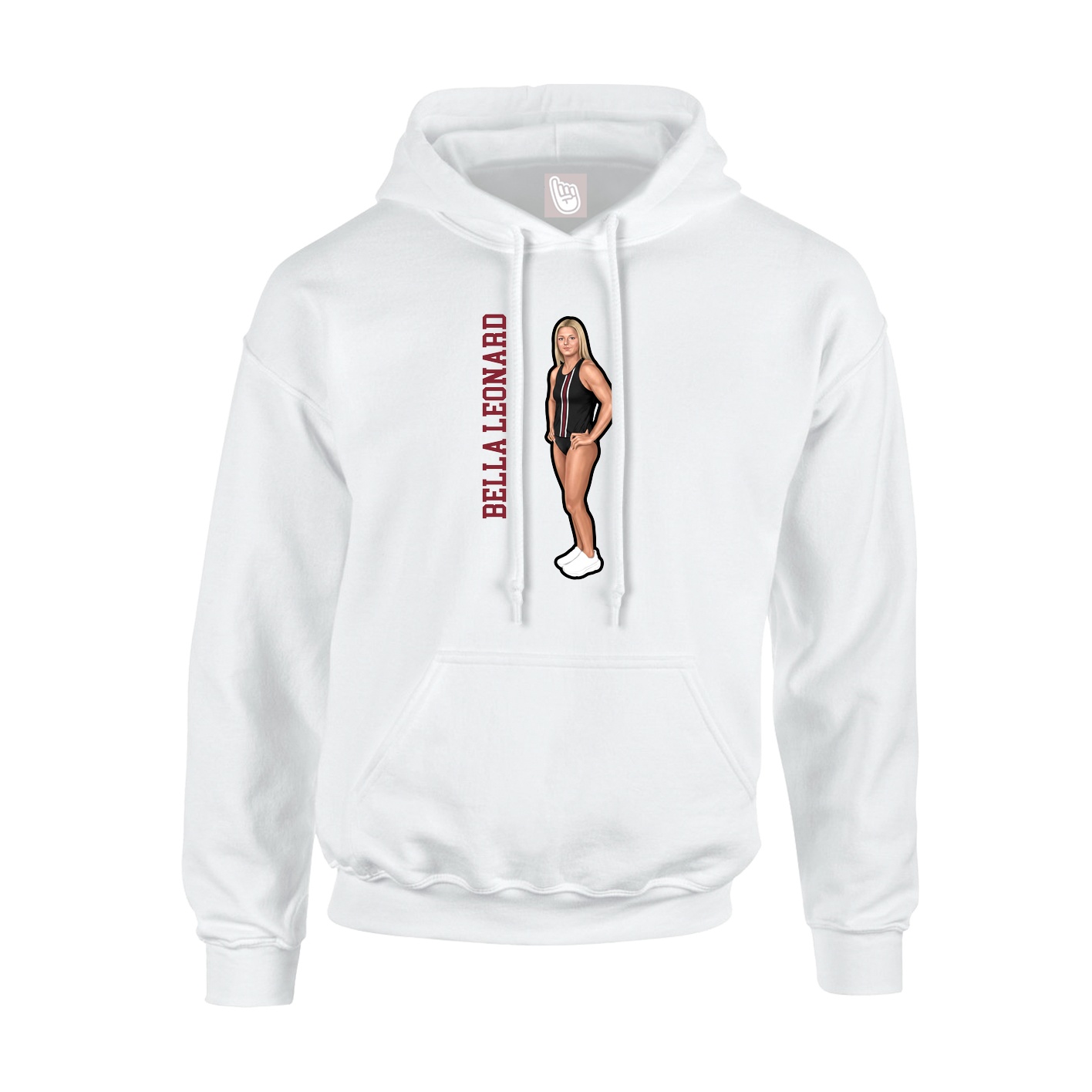 Hoodie — Name Vertical in White
