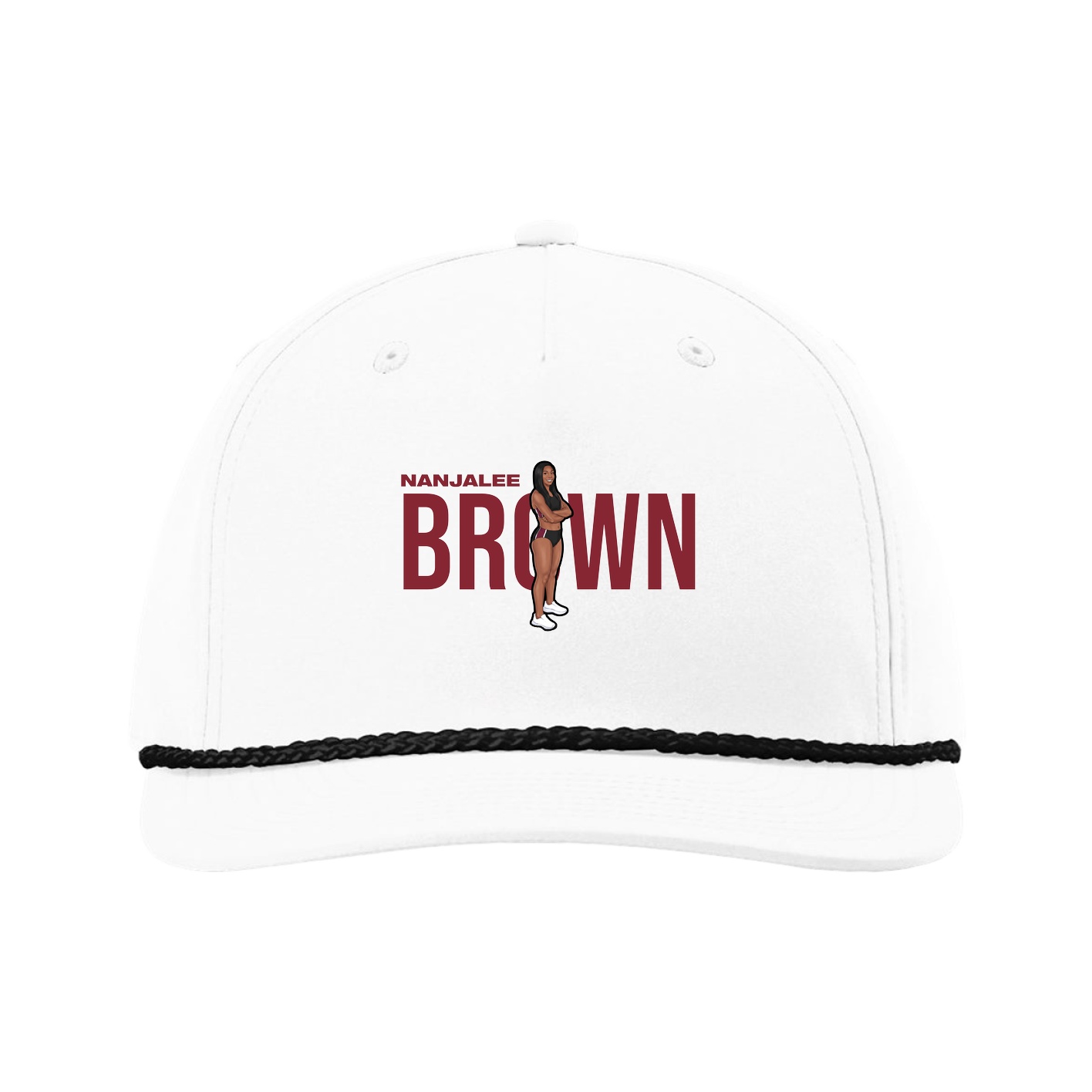 Five-Panel Classic Rope Cap — Player Name in White
