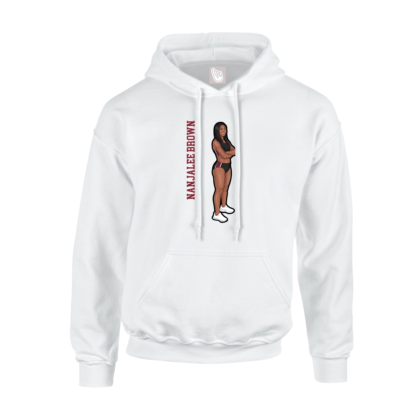 Youth Hoodie — Name Vertical in White