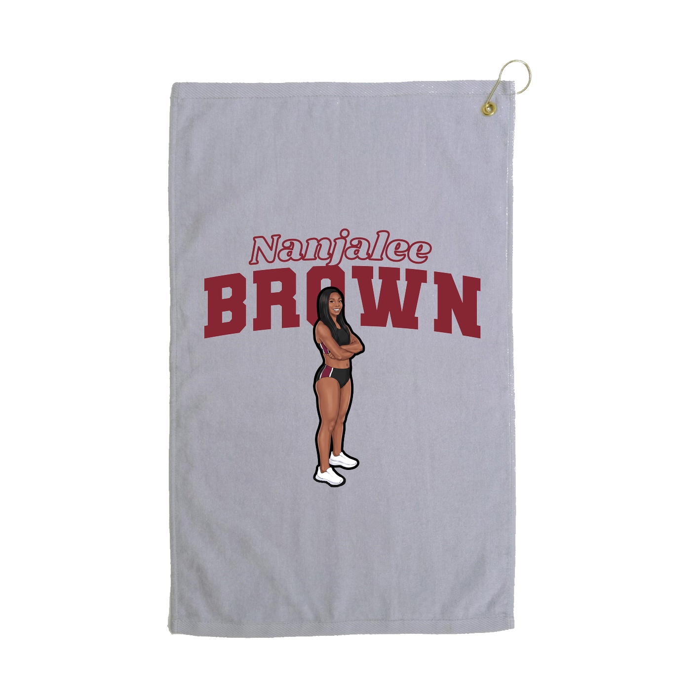 Golf Towel — Name Arch in Grey