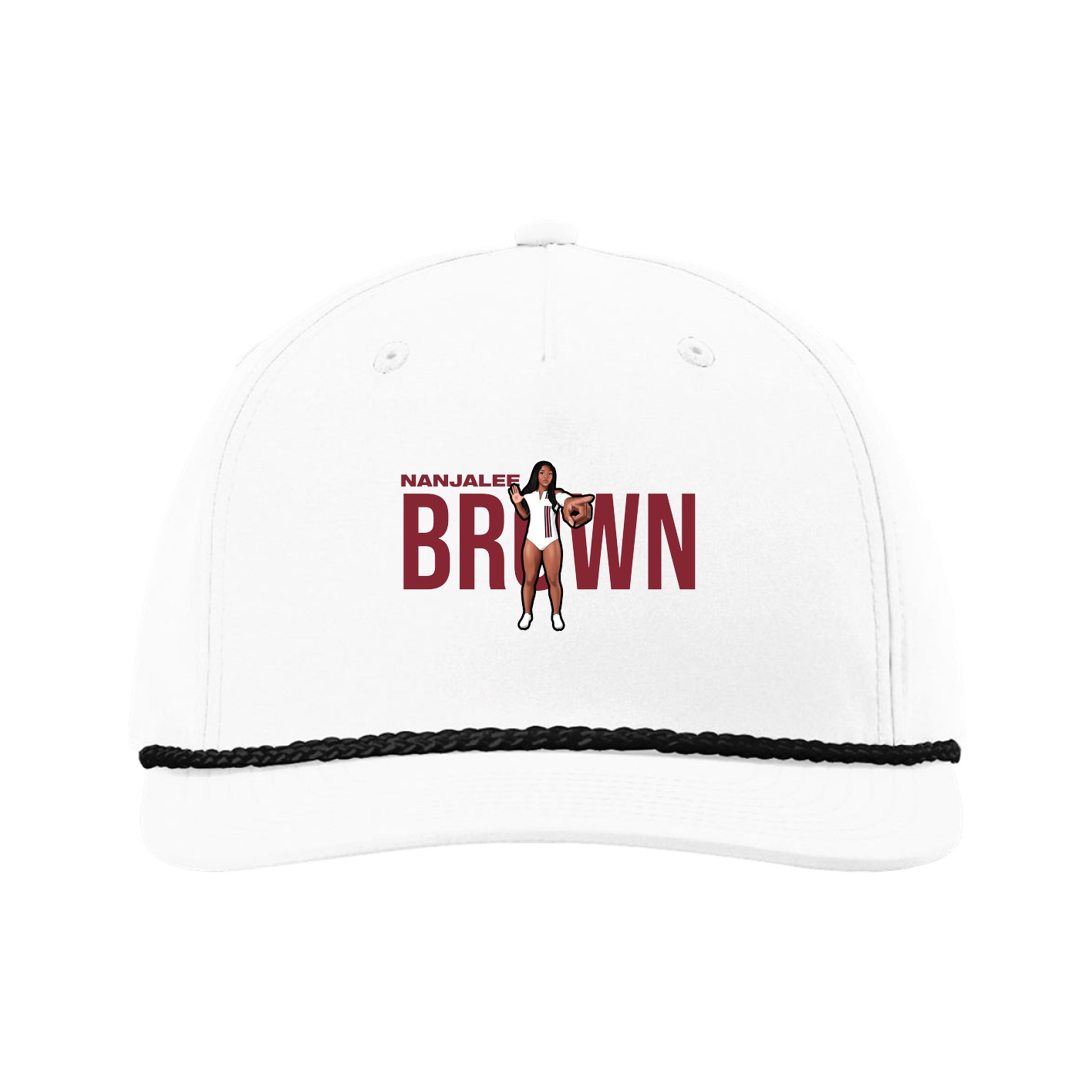 Five-Panel Classic Rope Cap — Player Name in White