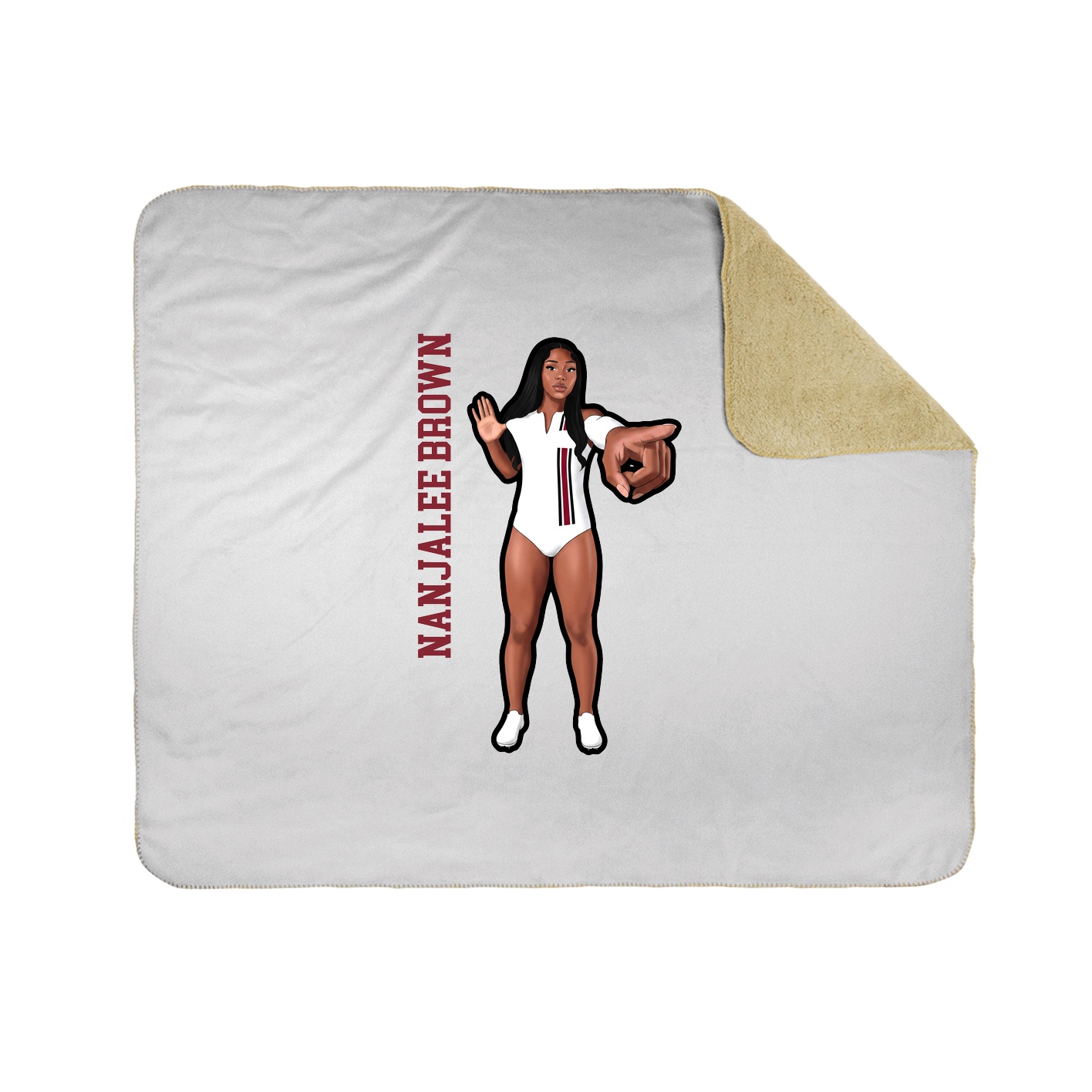 Throw Blanket — Name Vertical in White