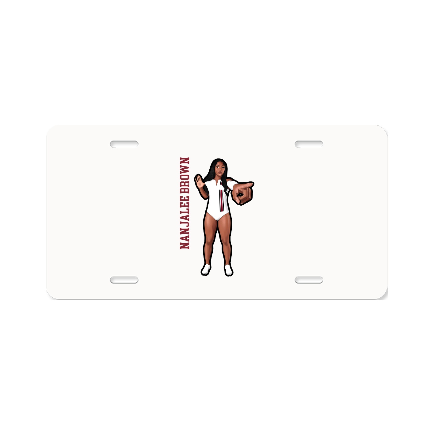 License Plate — Name Vertical in Classic