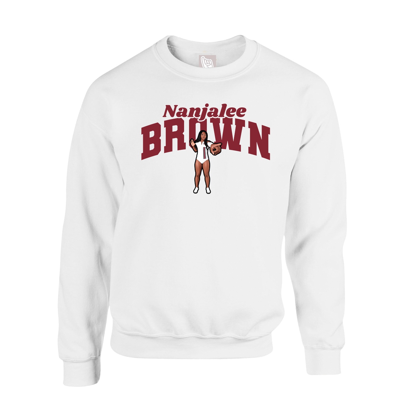 Fleece Crew — Signature Arch in White