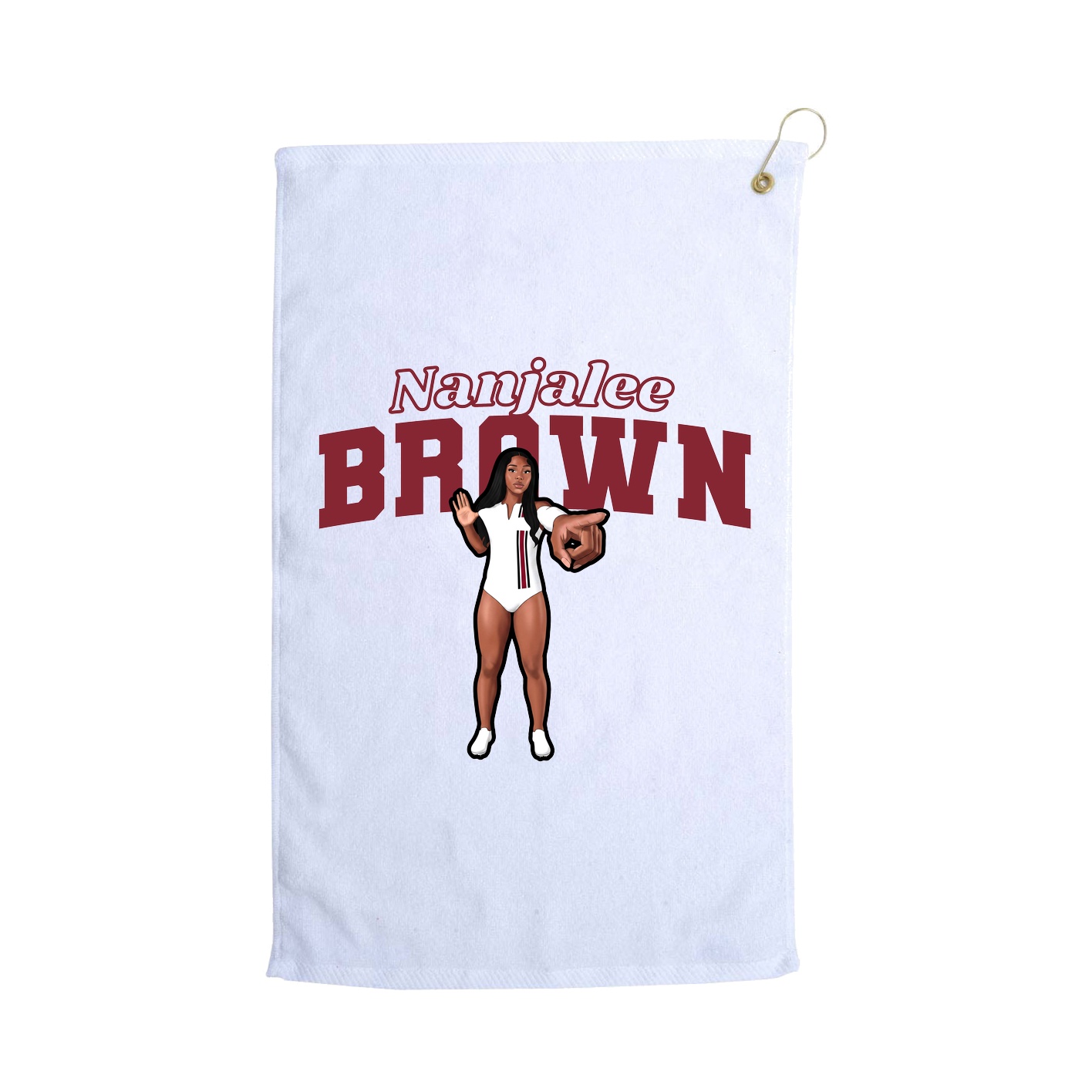 Golf Towel — Name Arch in White