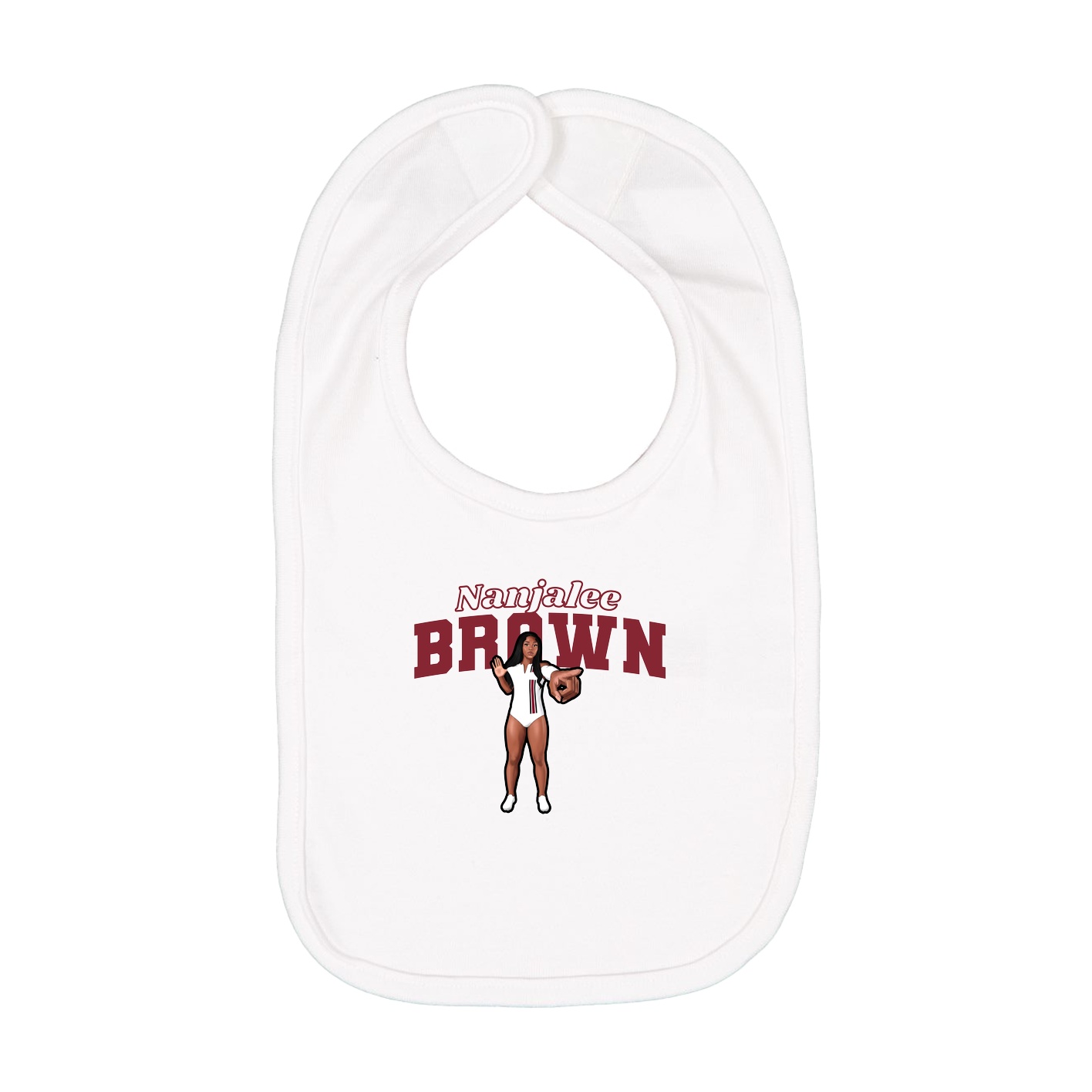 Infant Bib — Name Arch in White