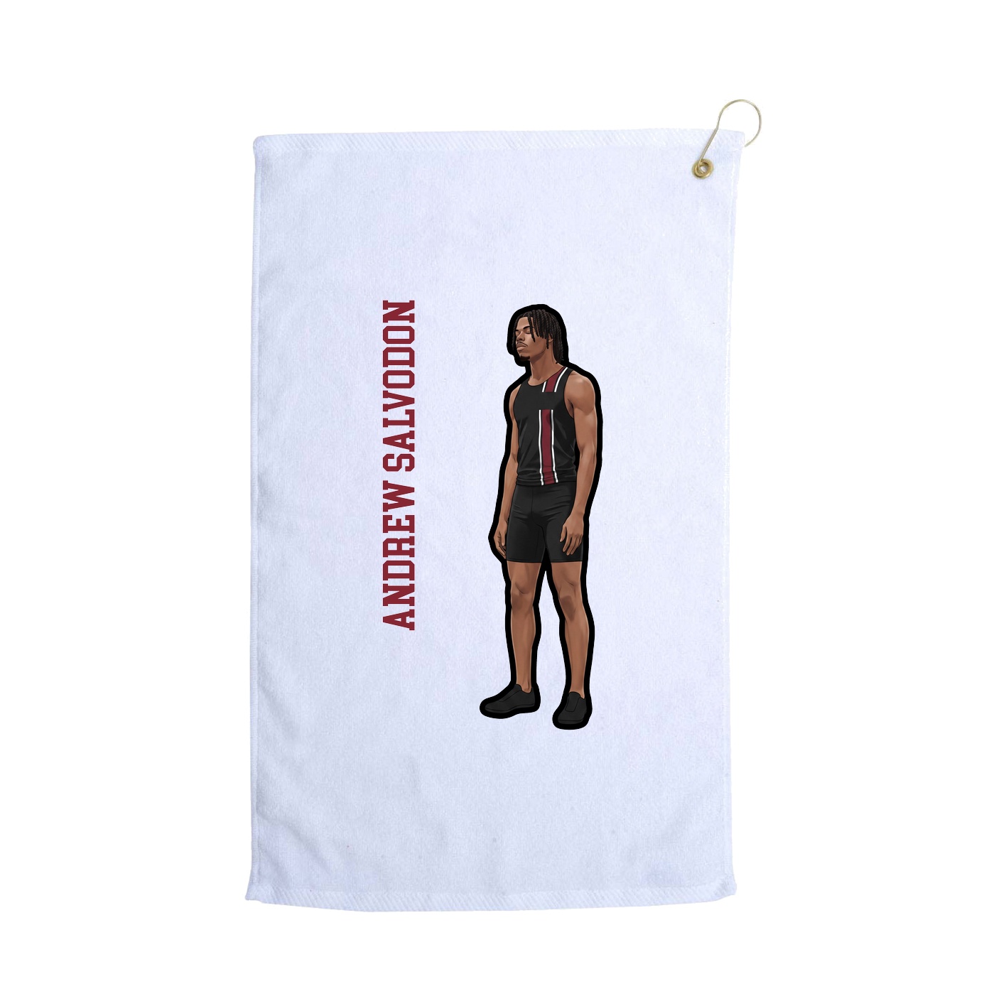 Golf Towel — Name Vertical in White