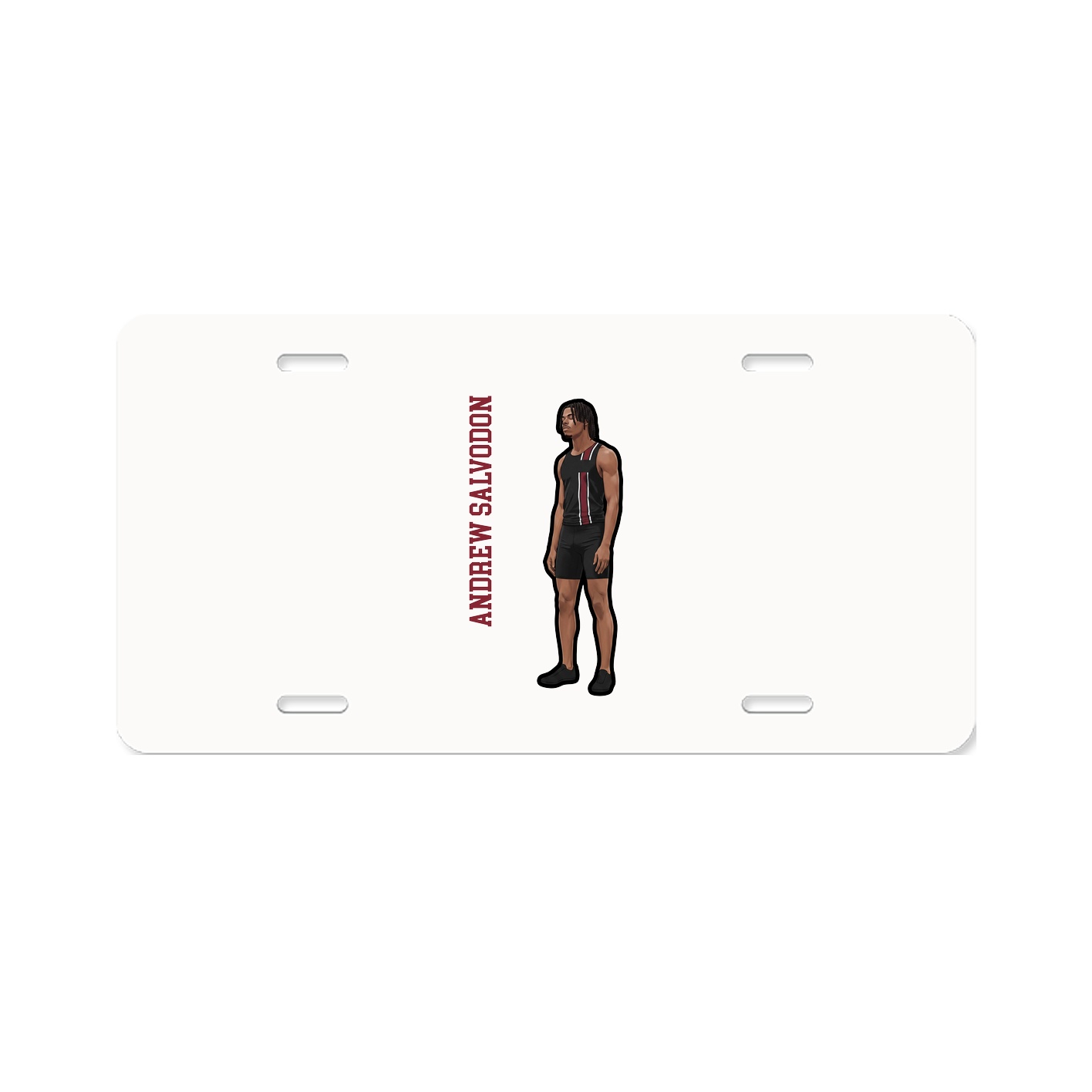 License Plate — Name Vertical in Classic