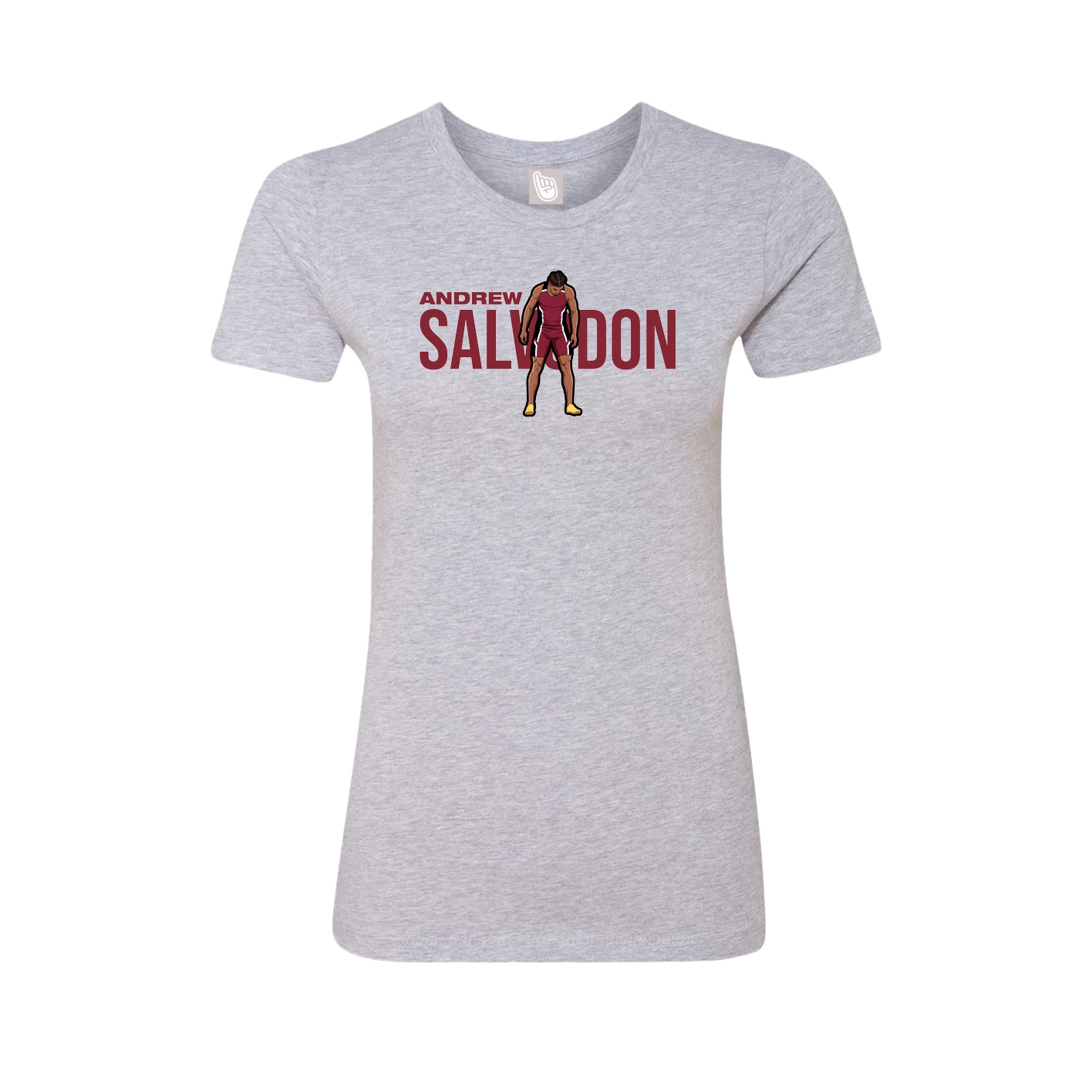 Fitted Women's Tee — Player Name in Grey