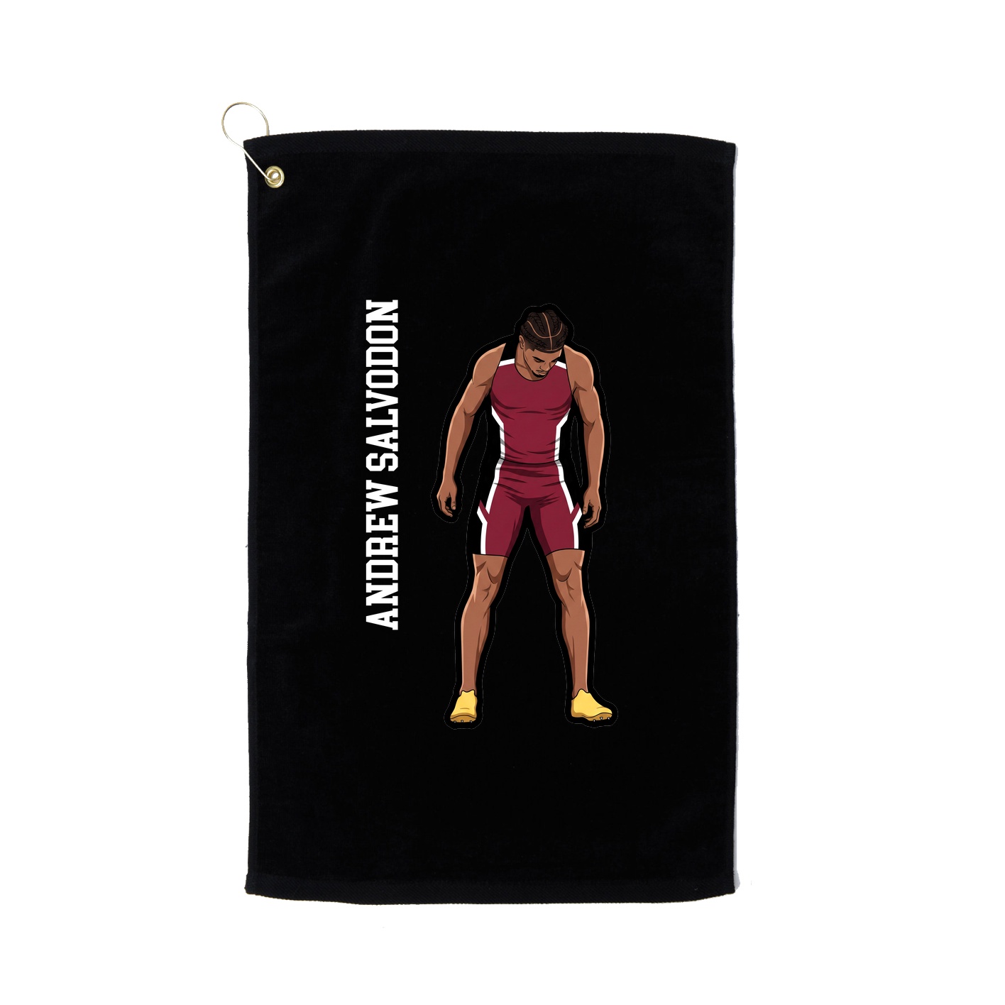 Golf Towel — Name Vertical in Black