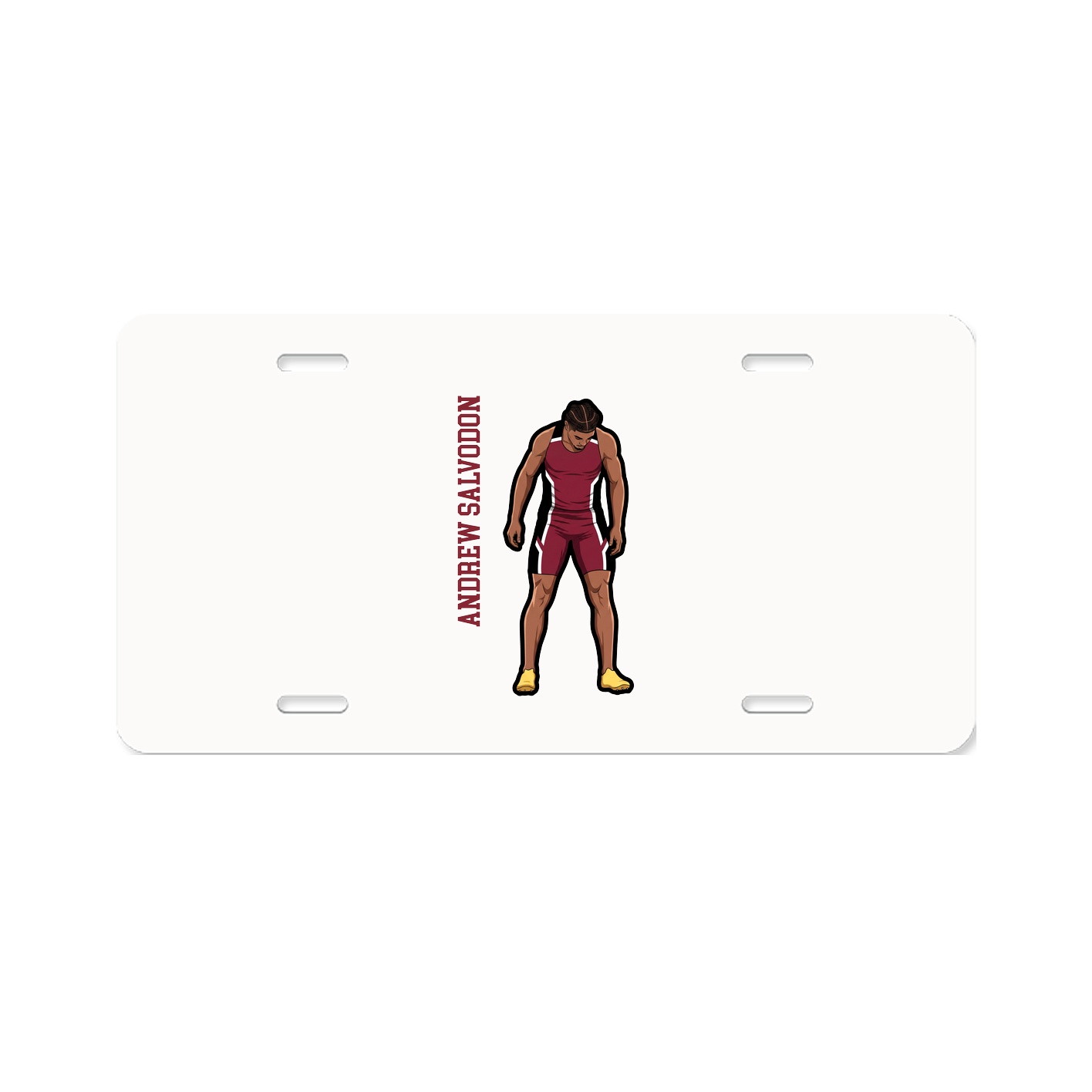 License Plate — Name Vertical in Classic