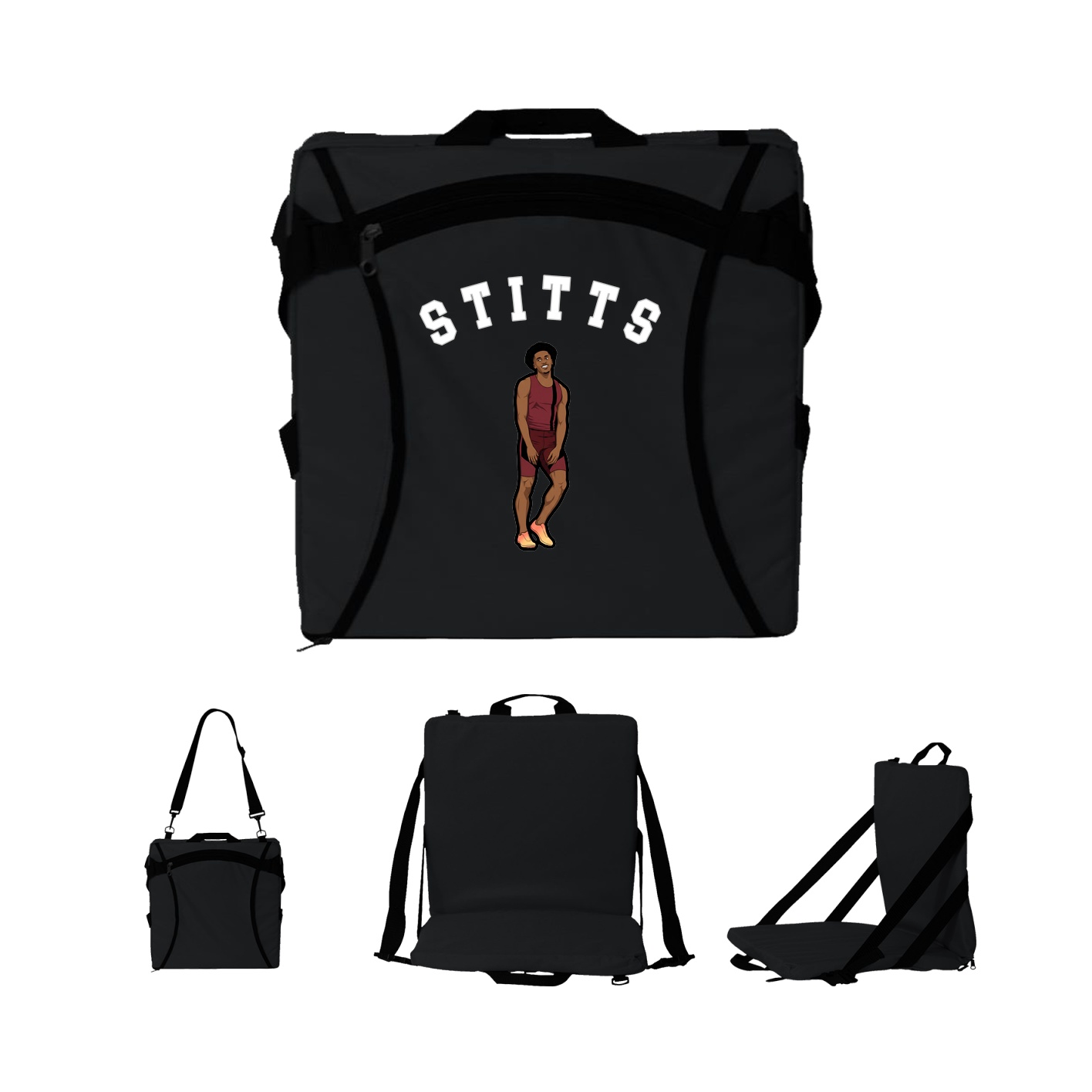 Folding Stadium Seat — Shirsey Arch in Black