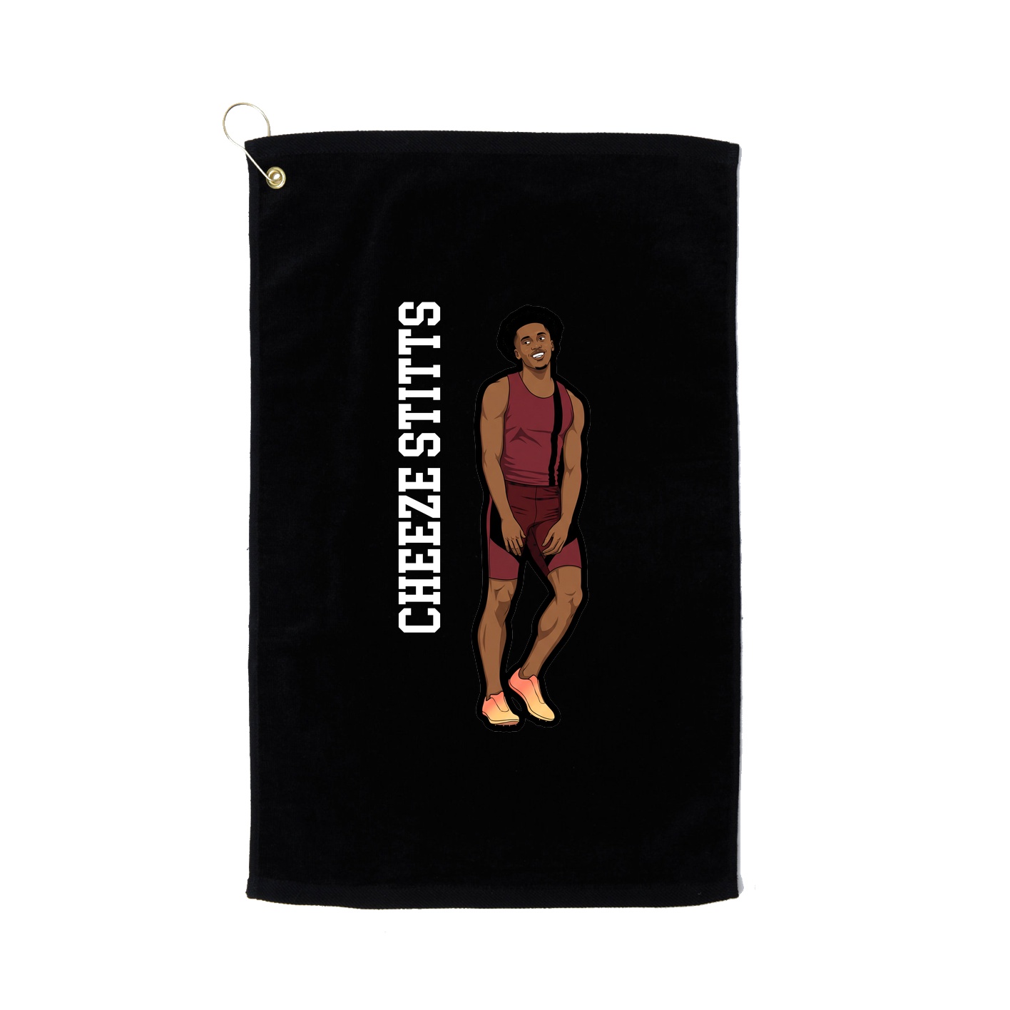 Golf Towel — Name Vertical in Black