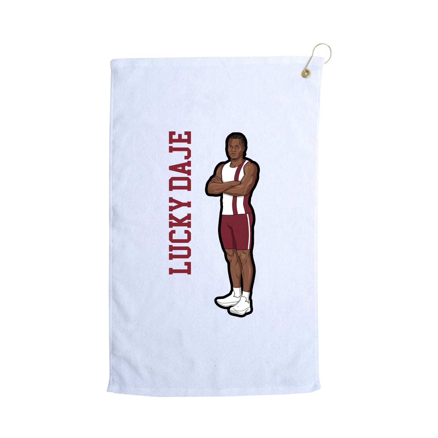 Golf Towel — Name Vertical in White