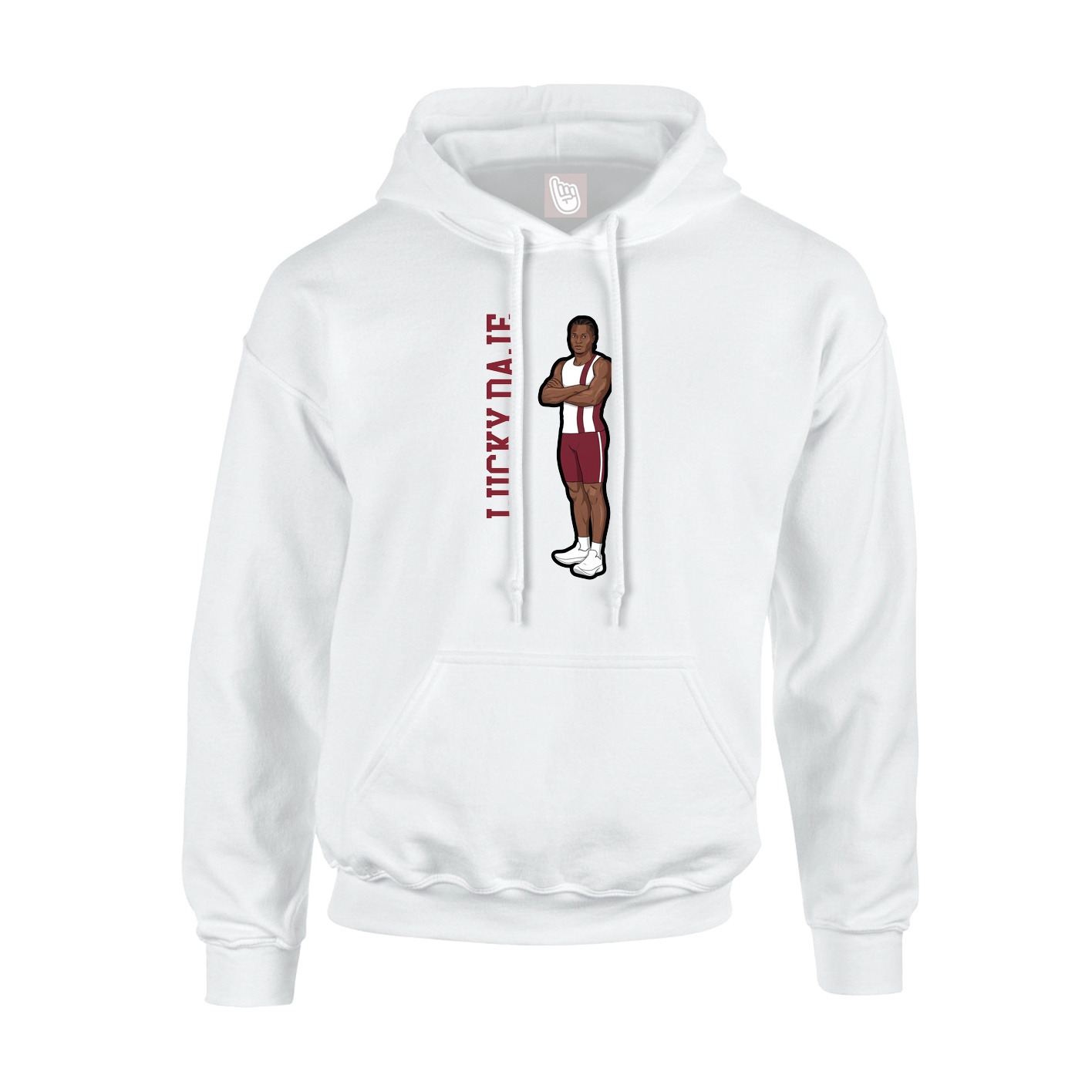 Hoodie — Name Vertical in White