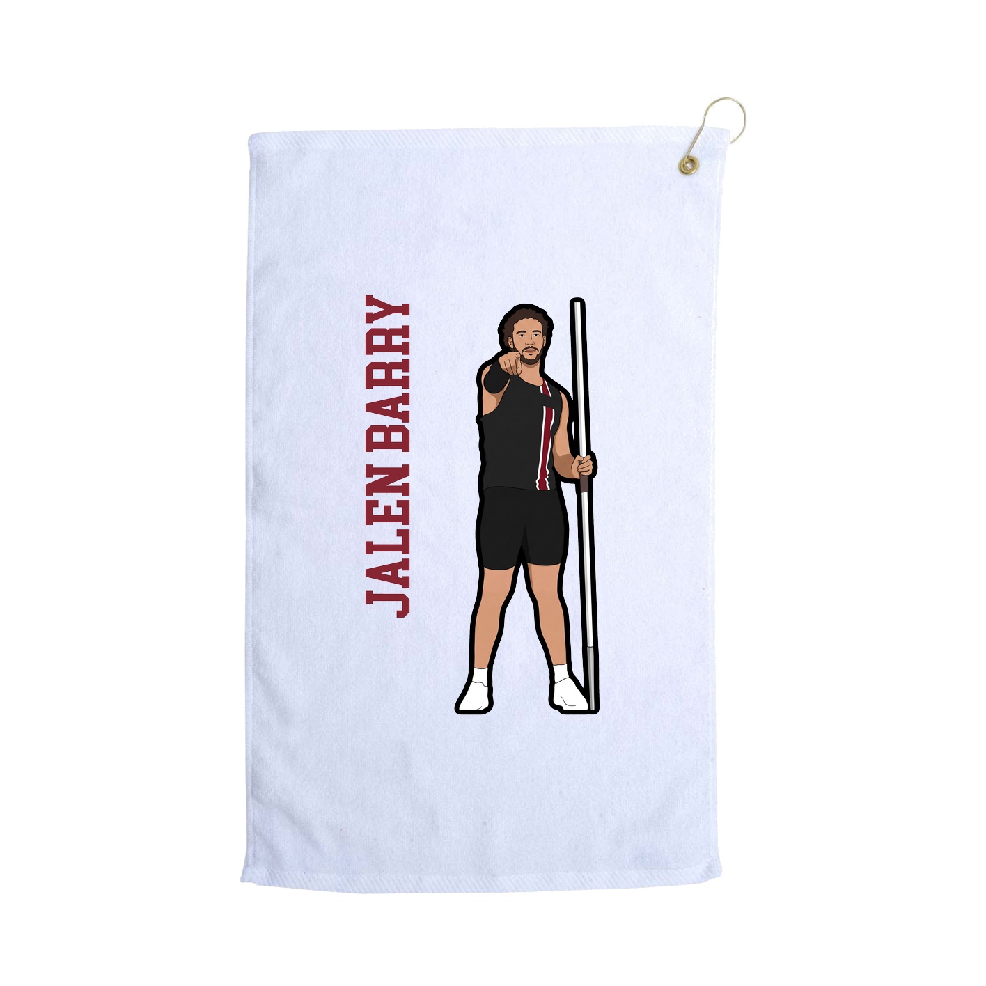 Golf Towel — Name Vertical in White