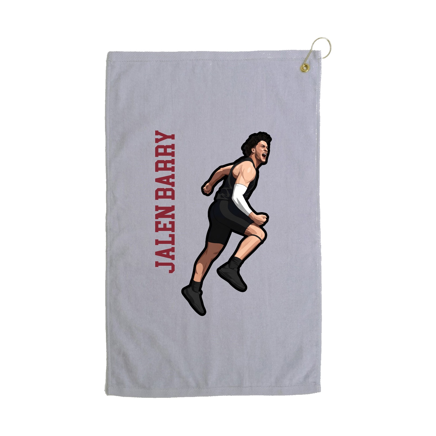Golf Towel — Name Vertical in Grey