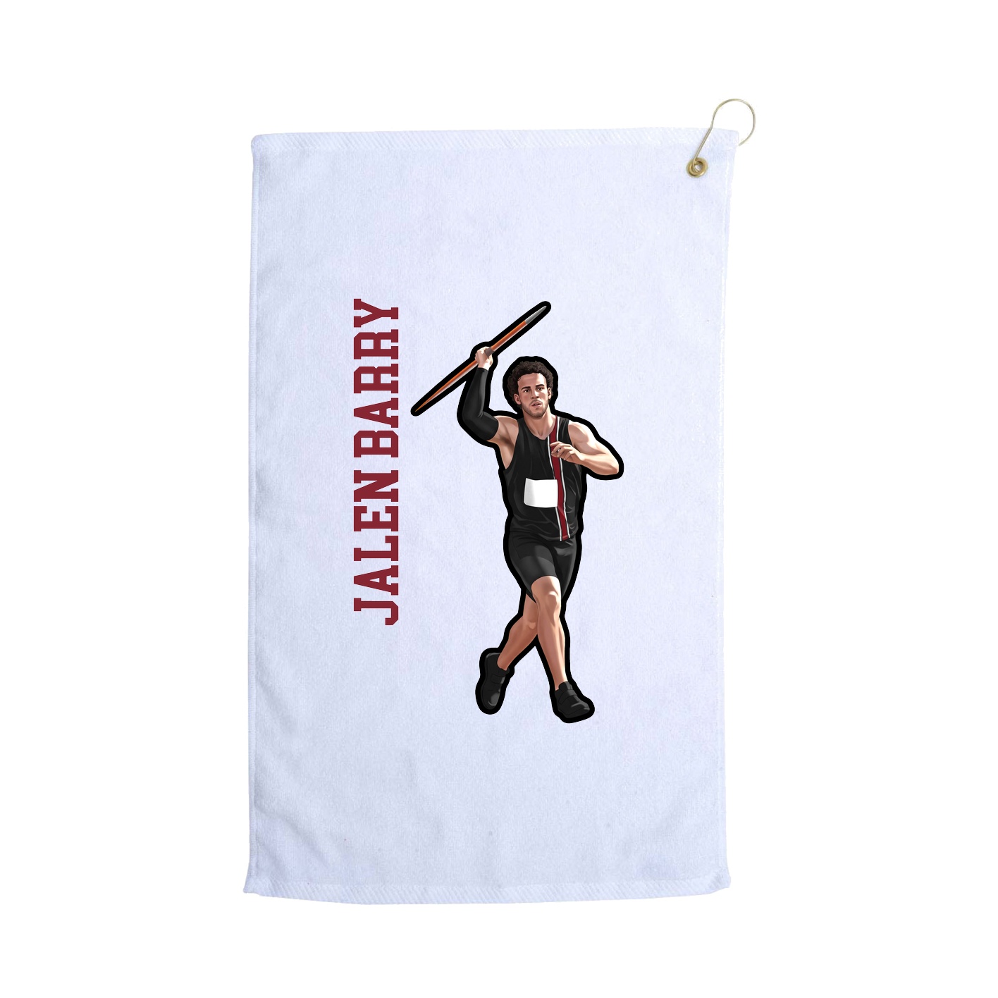 Golf Towel — Name Vertical in White