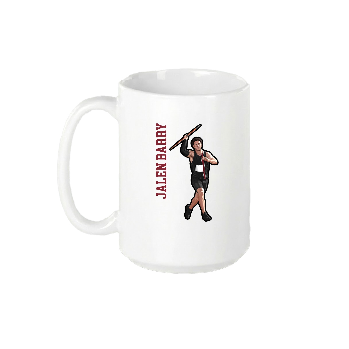 15oz Coffee Mug — Name Vertical in White