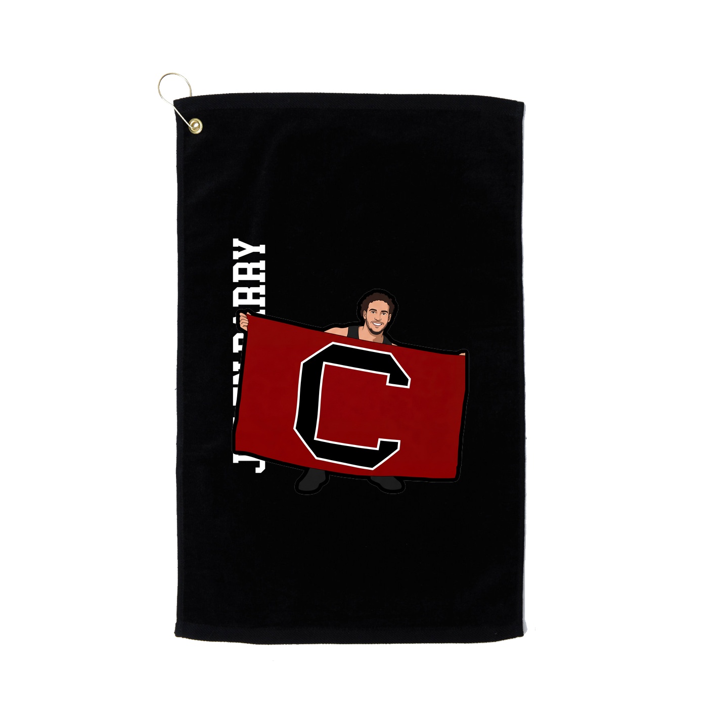 Golf Towel — Name Vertical in Black