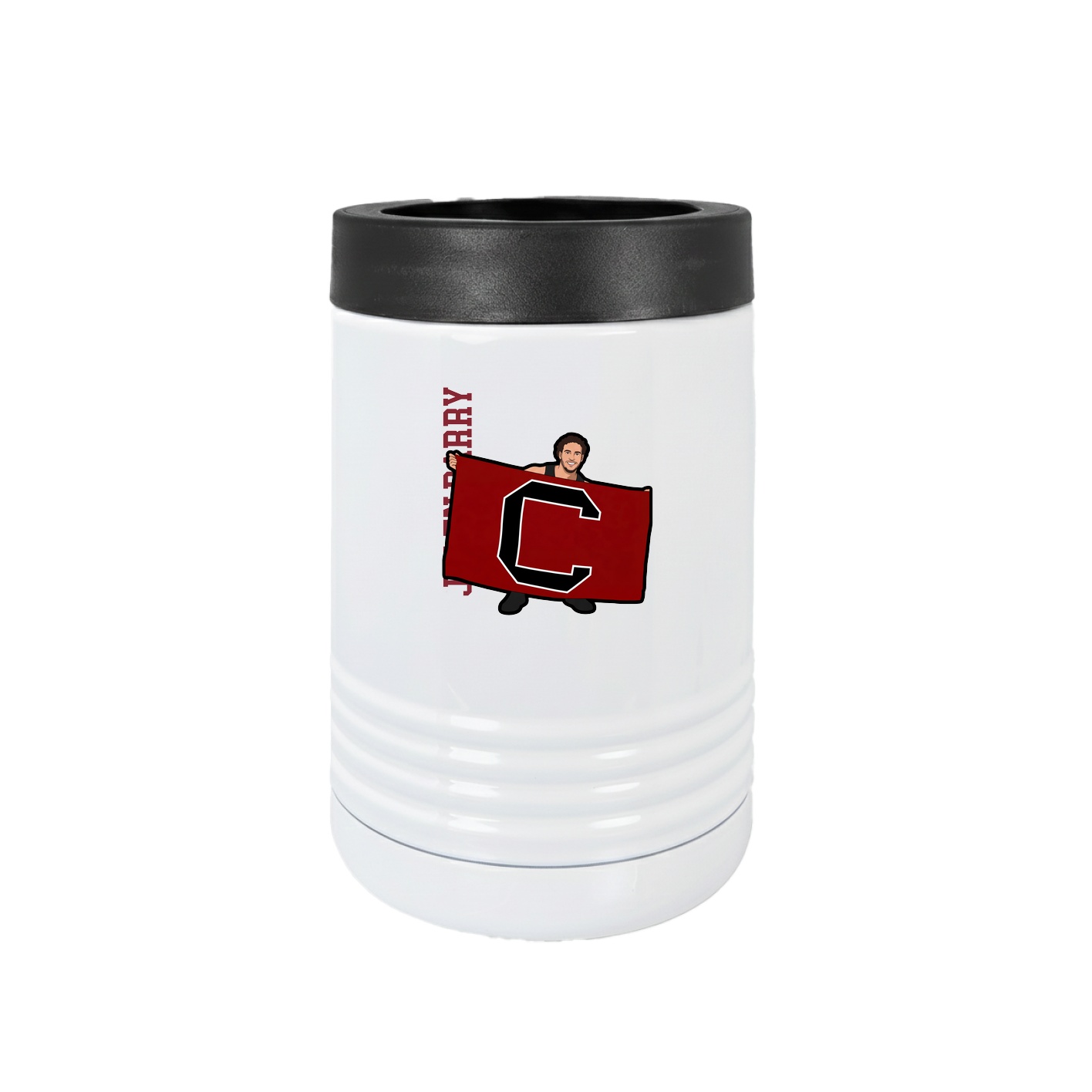 Beverage Holder — Name Vertical in White