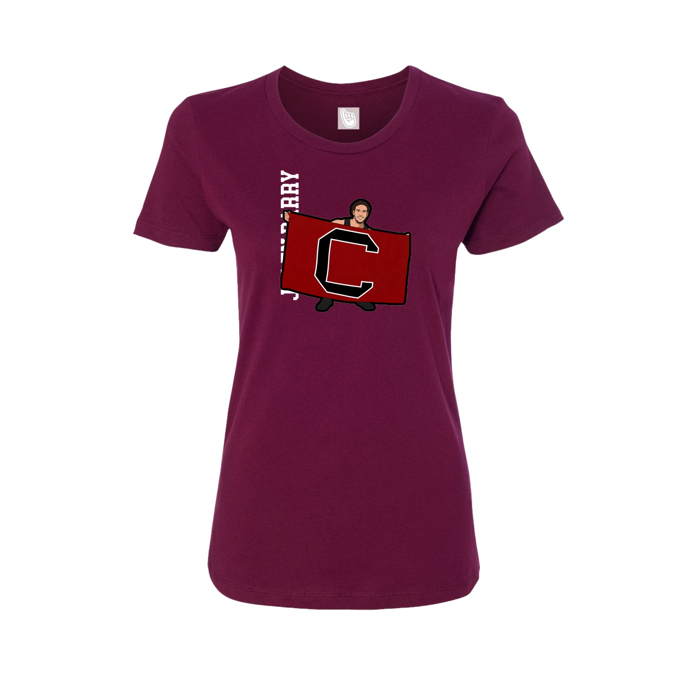 Womens Tee — Name Vertical in Maroon