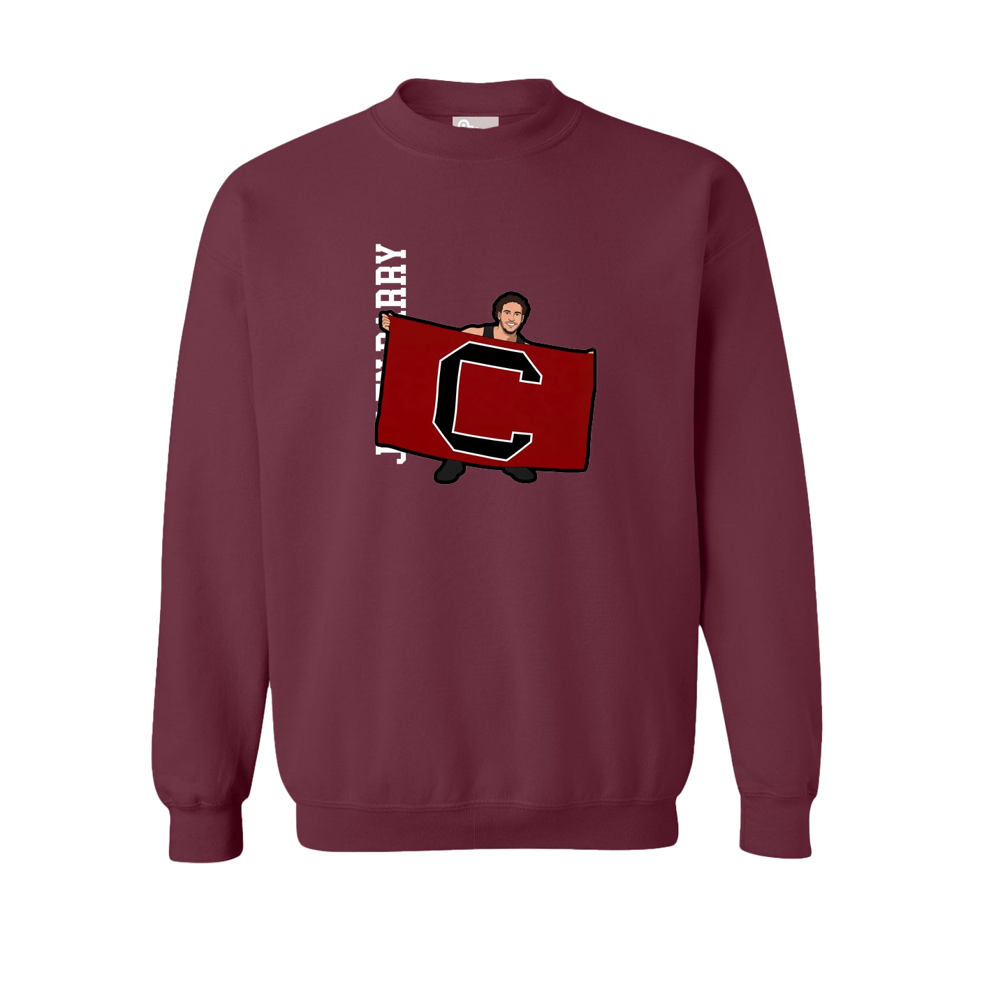 Fleece Crew — Name Vertical in Maroon