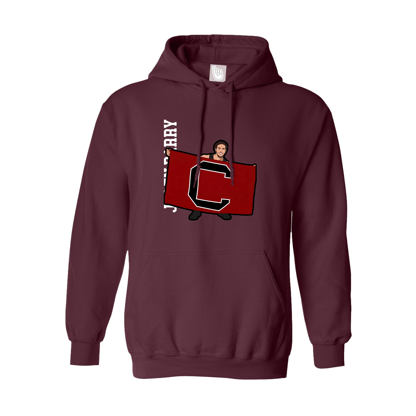 Youth Hoodie — Name Vertical in Maroon