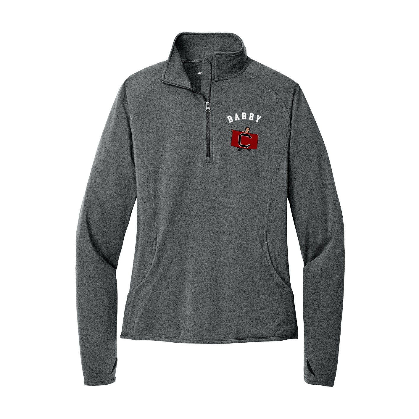 Women's Q-Zip Pullover — Shirsey Arch in Grey