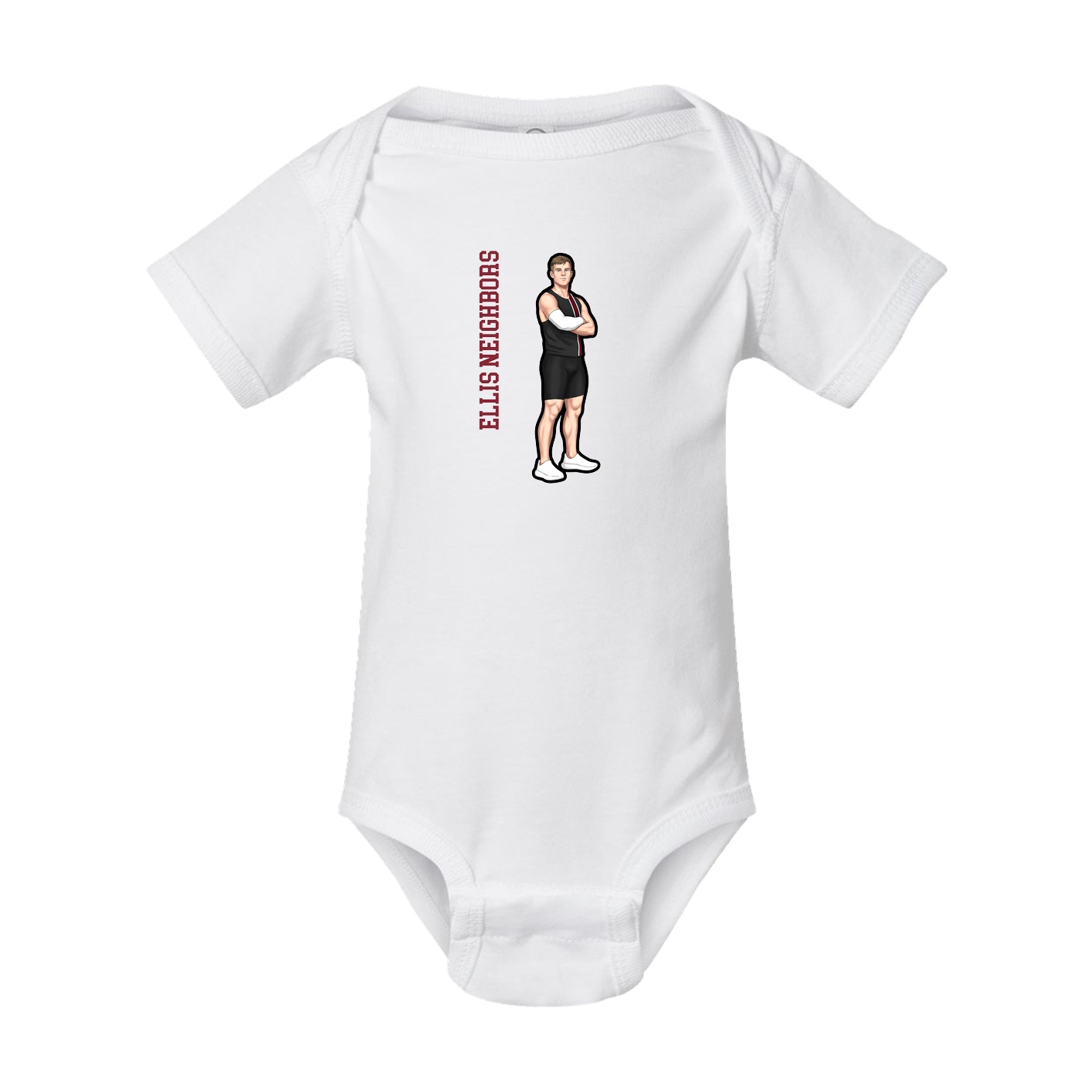Baby Onesie — Name Vertical in White