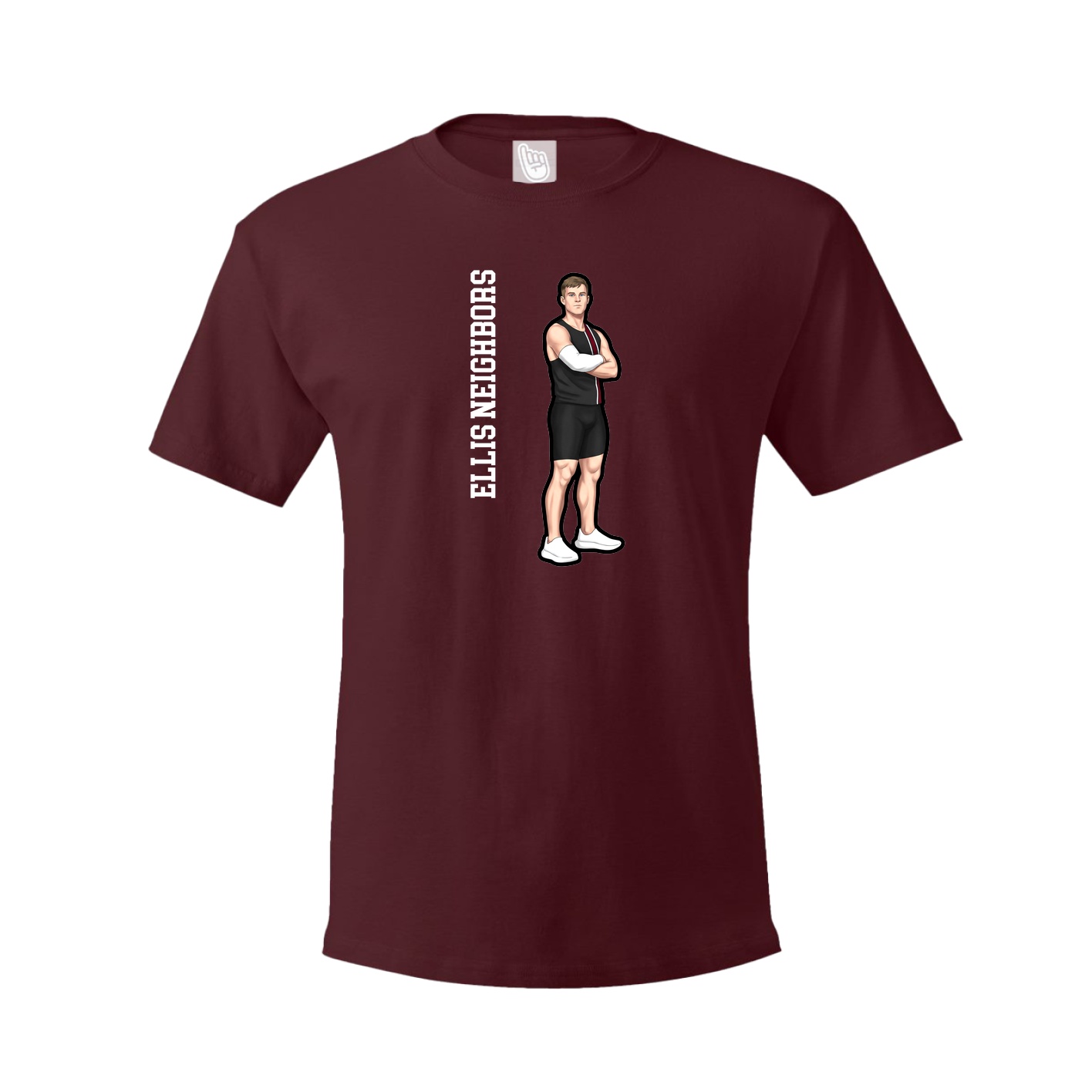 Tee — Name Vertical in Maroon