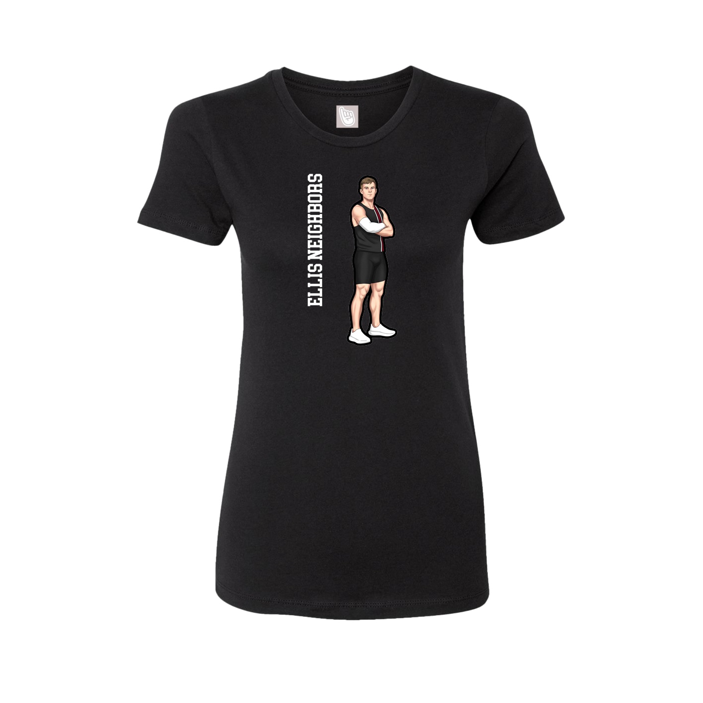 Womens Tee — Name Vertical in Black