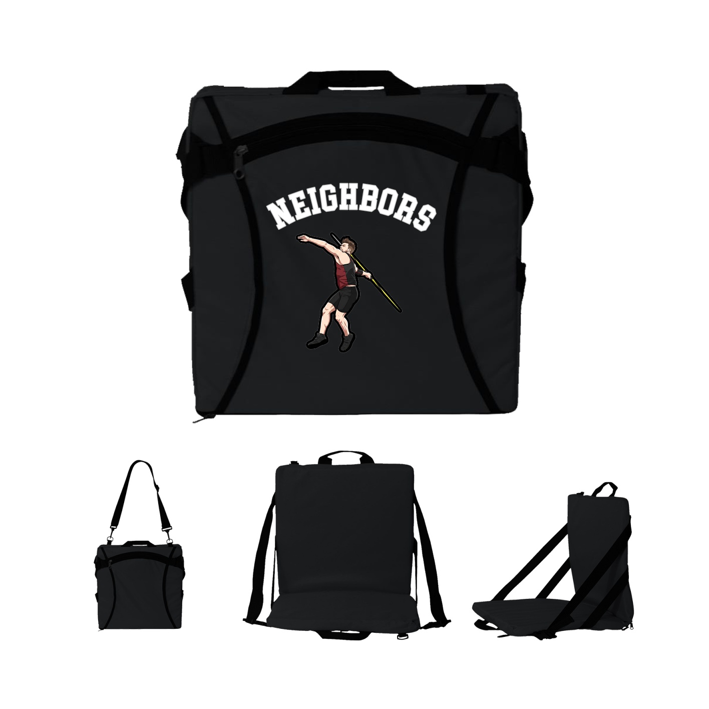 Folding Stadium Seat — Shirsey Arch in Black