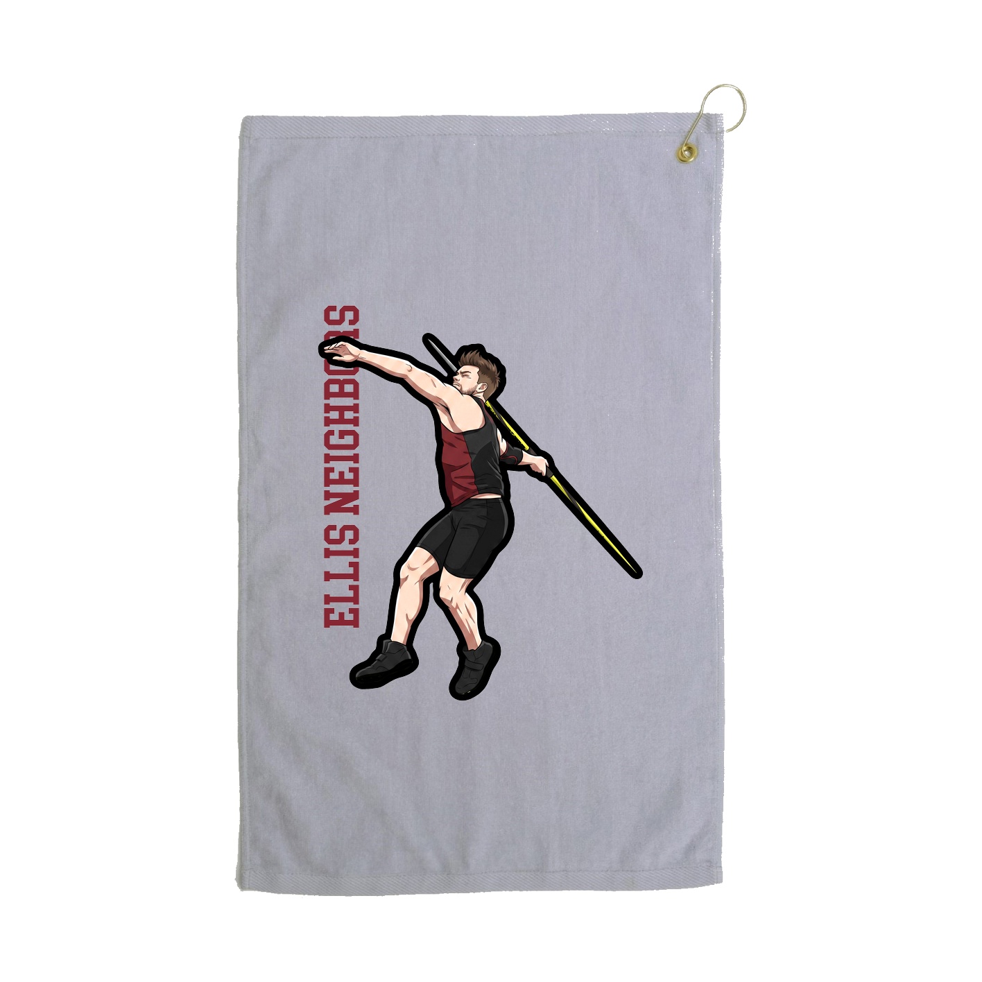 Golf Towel — Name Vertical in Grey