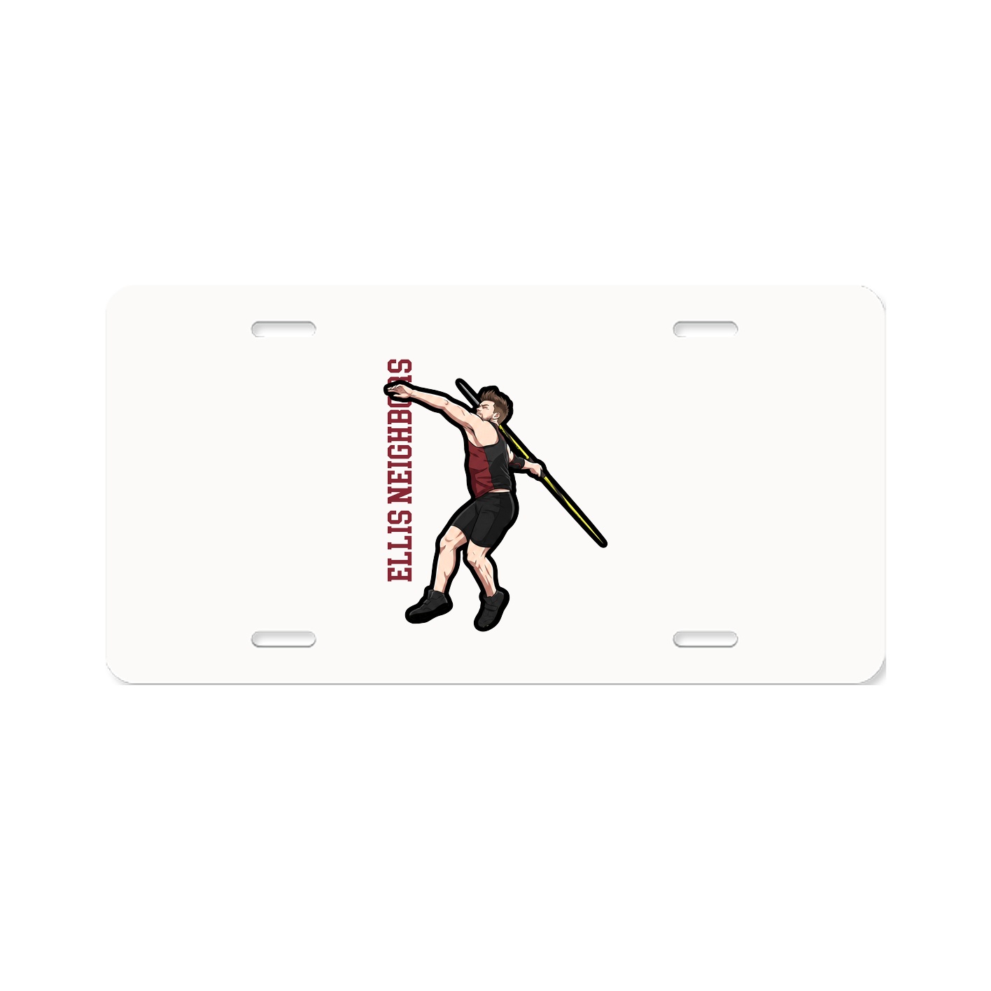 License Plate — Name Vertical in Classic