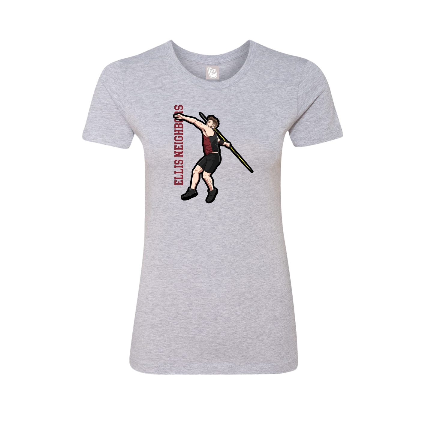 Womens Tee — Name Vertical in Grey